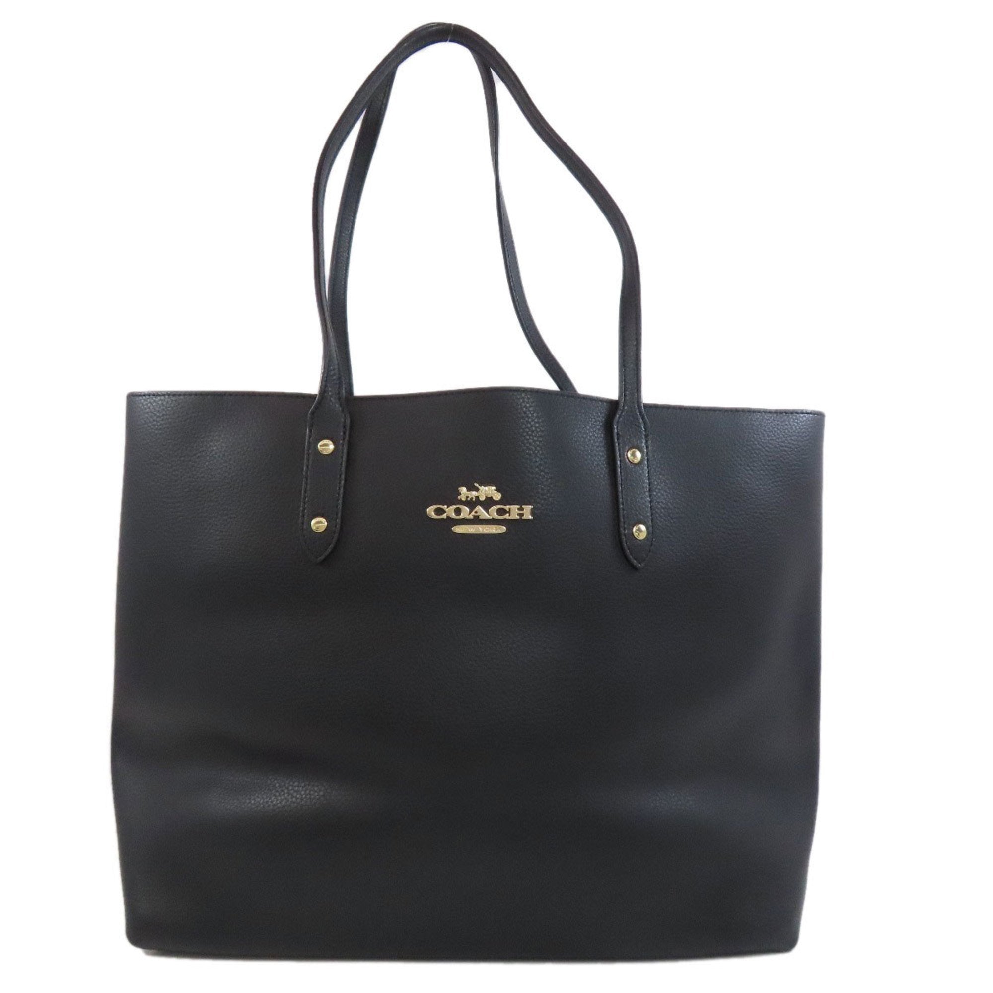 Coach Black Leather Tote Bag (Pre-Owned)