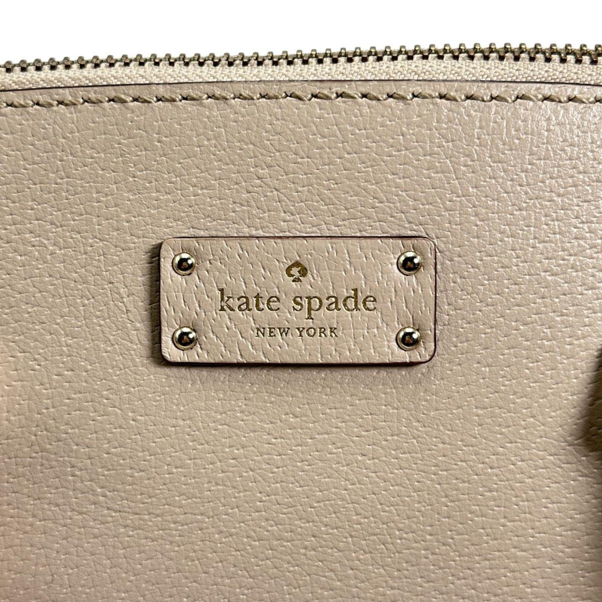 Kate Spade Beige Leather Polyester Handbag (Pre-Owned)