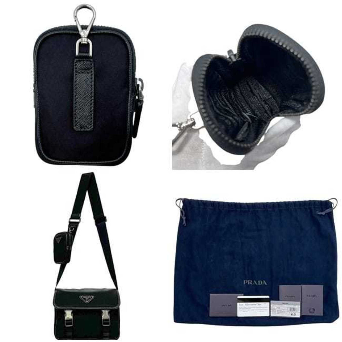 Prada Black Nero Nylon Leather Shoulder Bag (Pre-Owned)