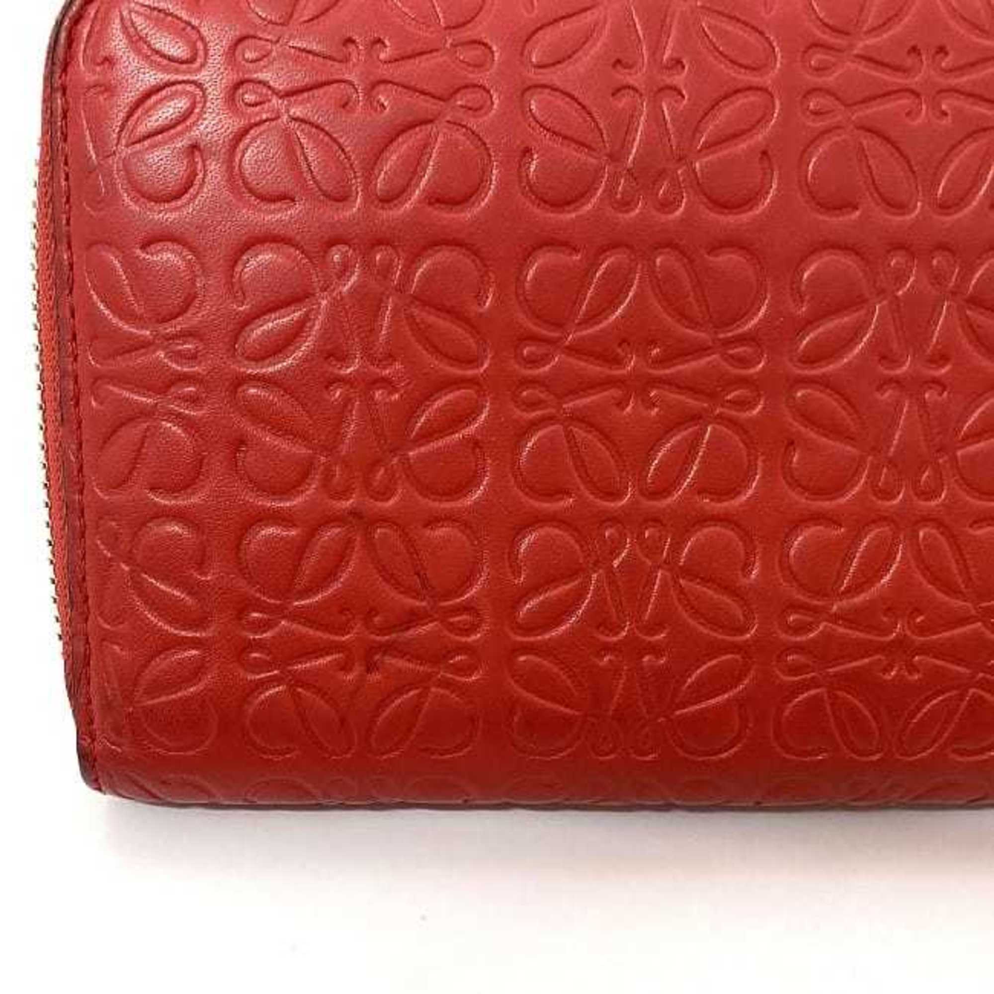 Loewe Repeat Red Color Leather Coin Purse/Coin Case (Pre-Owned)