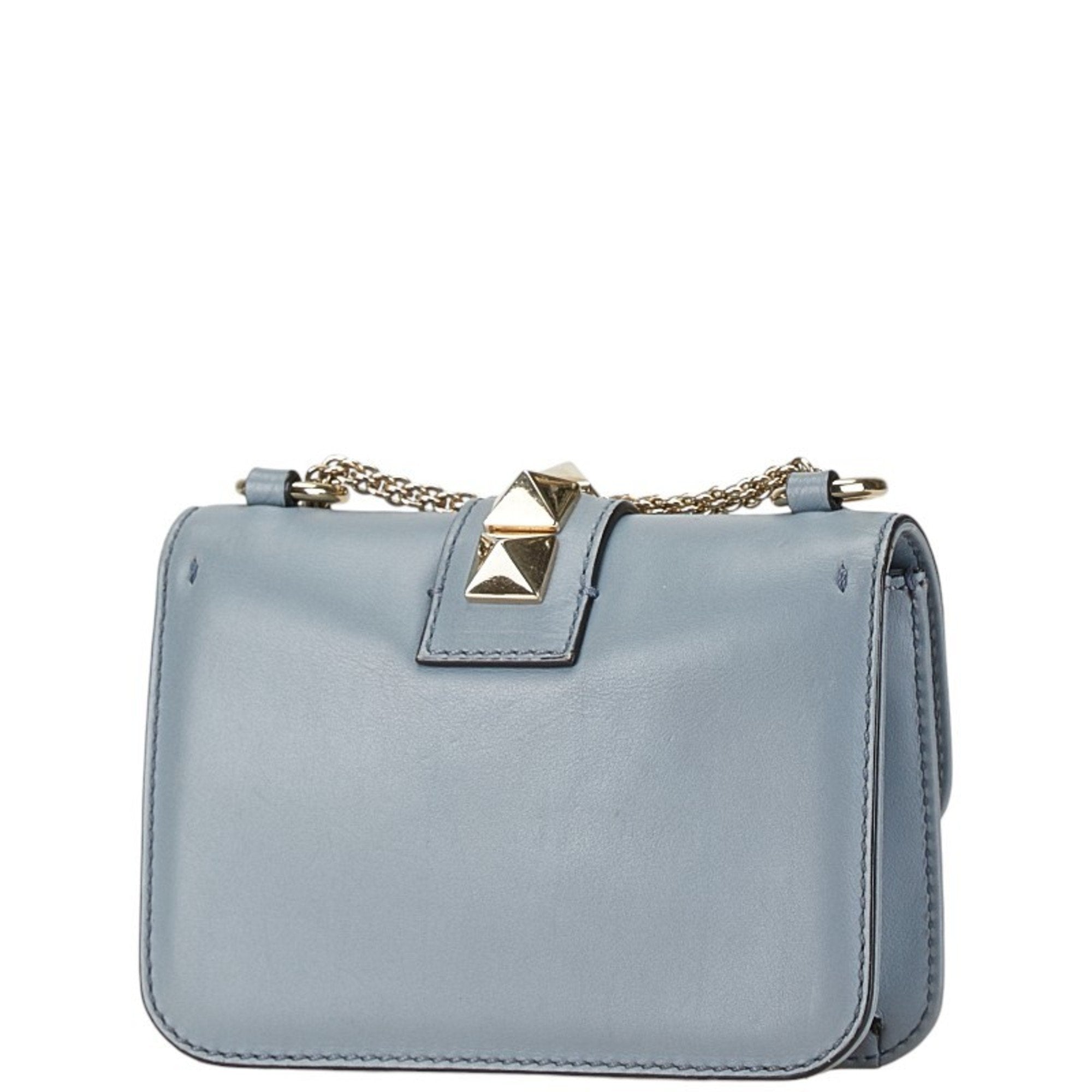 Valentino Light Blue Leather Shoulder Bag (Pre-Owned)