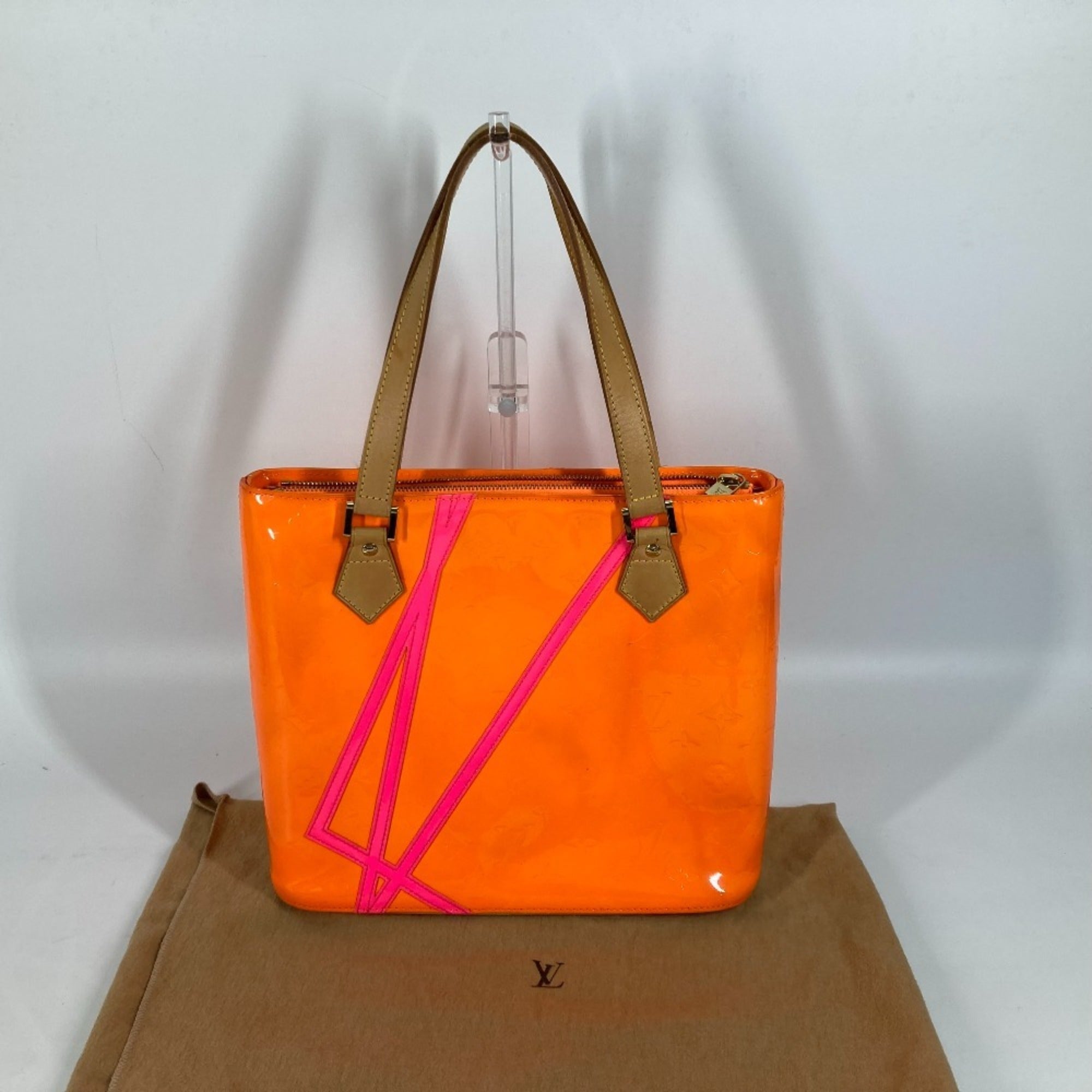Louis Vuitton Monogram Vernis Orange Pink Monogram Vernis Shoulder Bag Tote Bag (Pre-Owned)