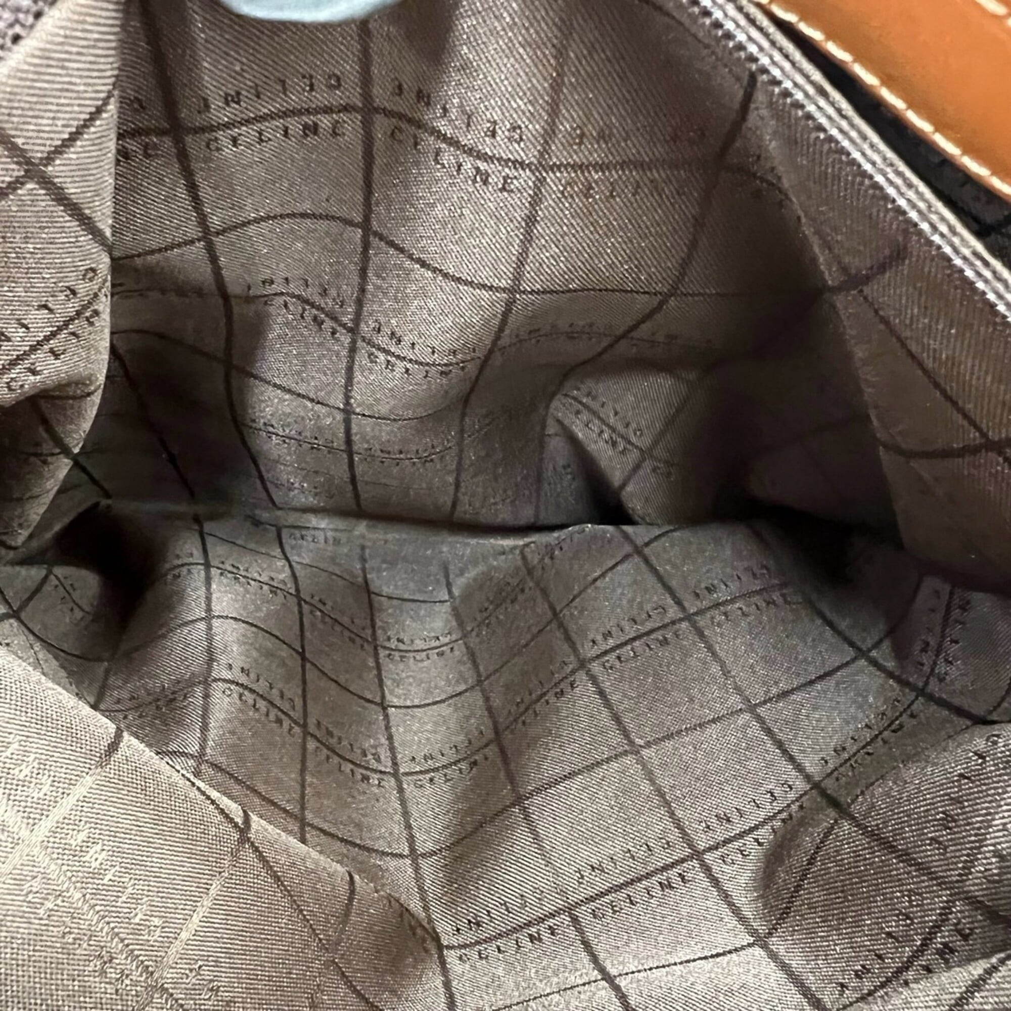 Celine Brown Leather Pvc Handbag Tote Bag (Pre-Owned)
