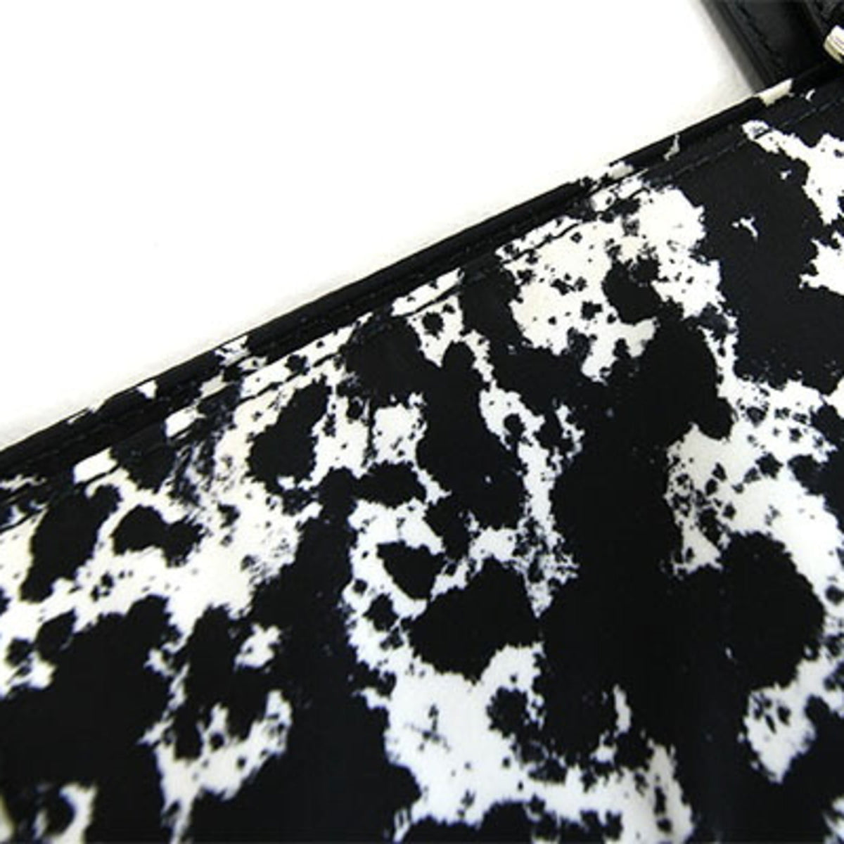 Bally Black White Nylon Canvas Leather Tote Bag (Pre-Owned)