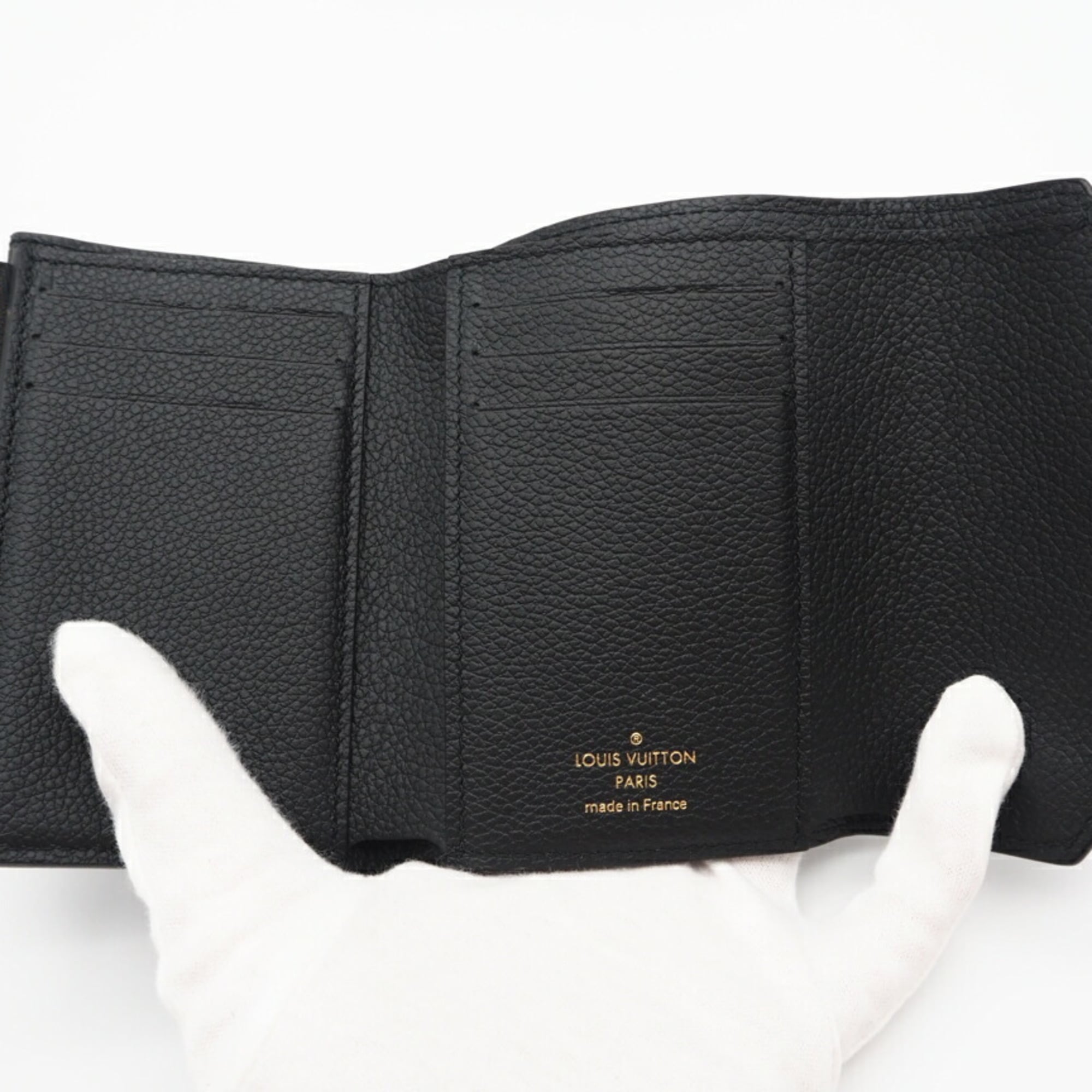 Louis Vuitton Empreinte Black Leather Wallet (Tri-Fold) (Pre-Owned)