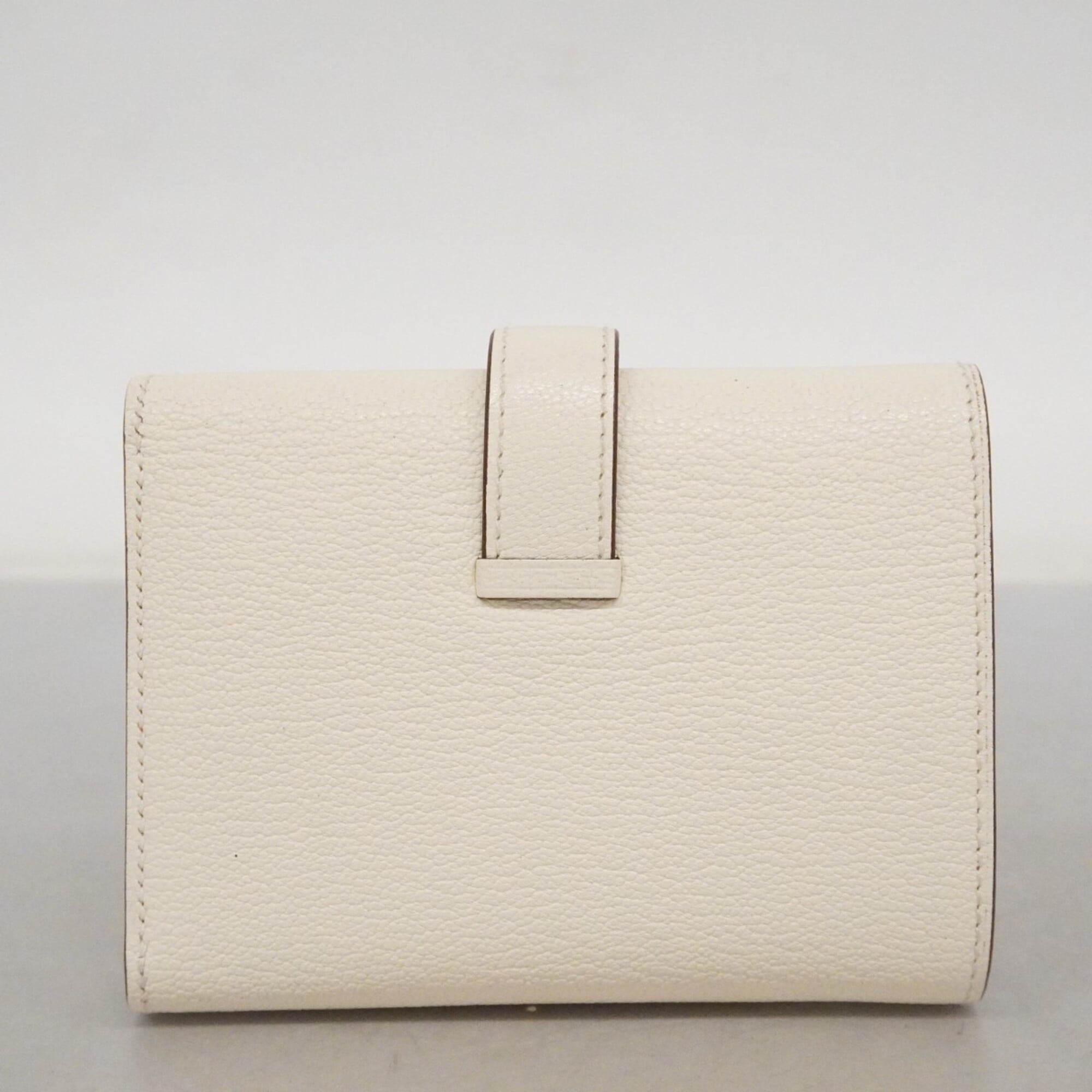 Hermes White Chevre Myzore Leather Wallet (Tri-Fold) (Pre-Owned)