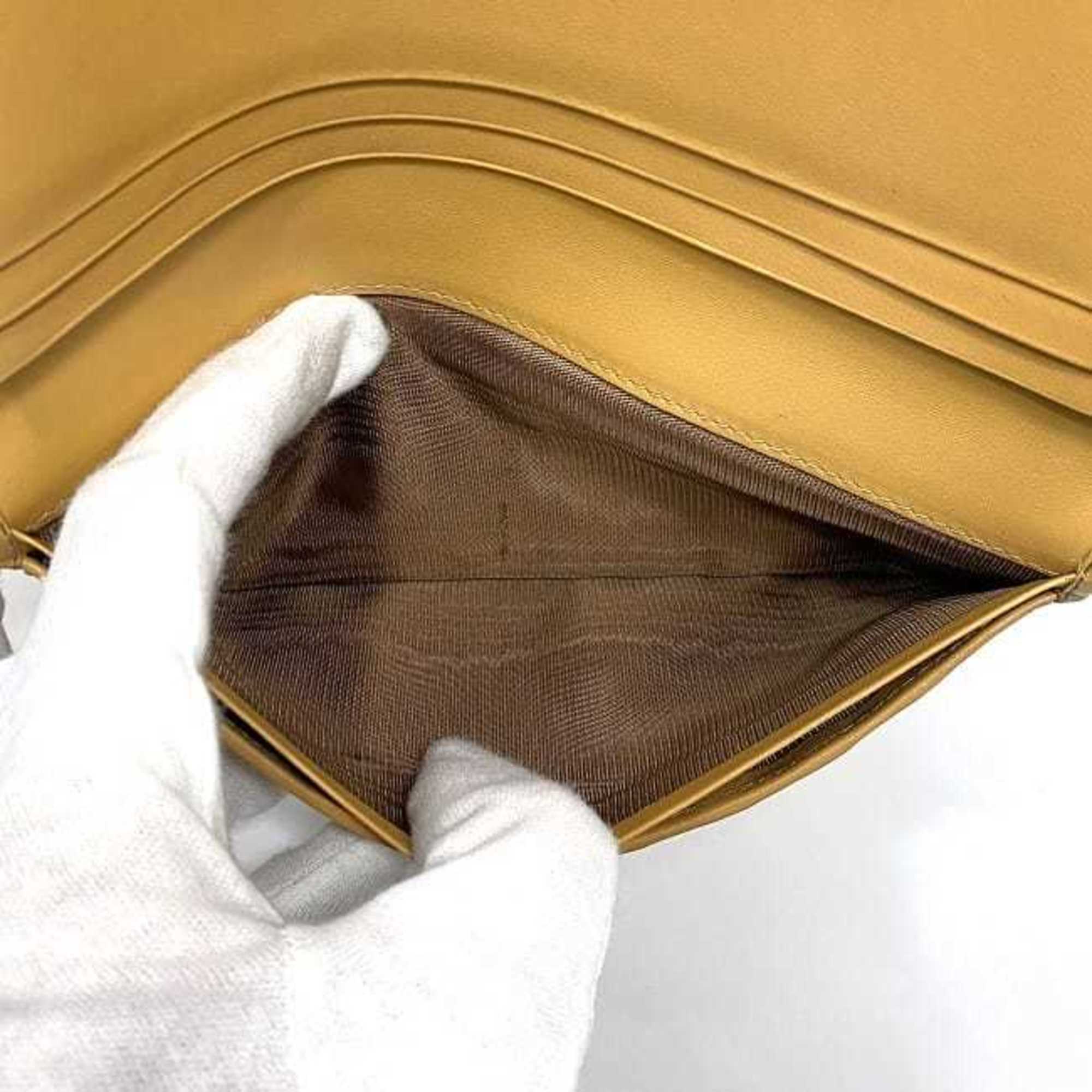 Celine Beige Brown Pvc Leather Long Wallet (Bi-Fold) (Pre-Owned)