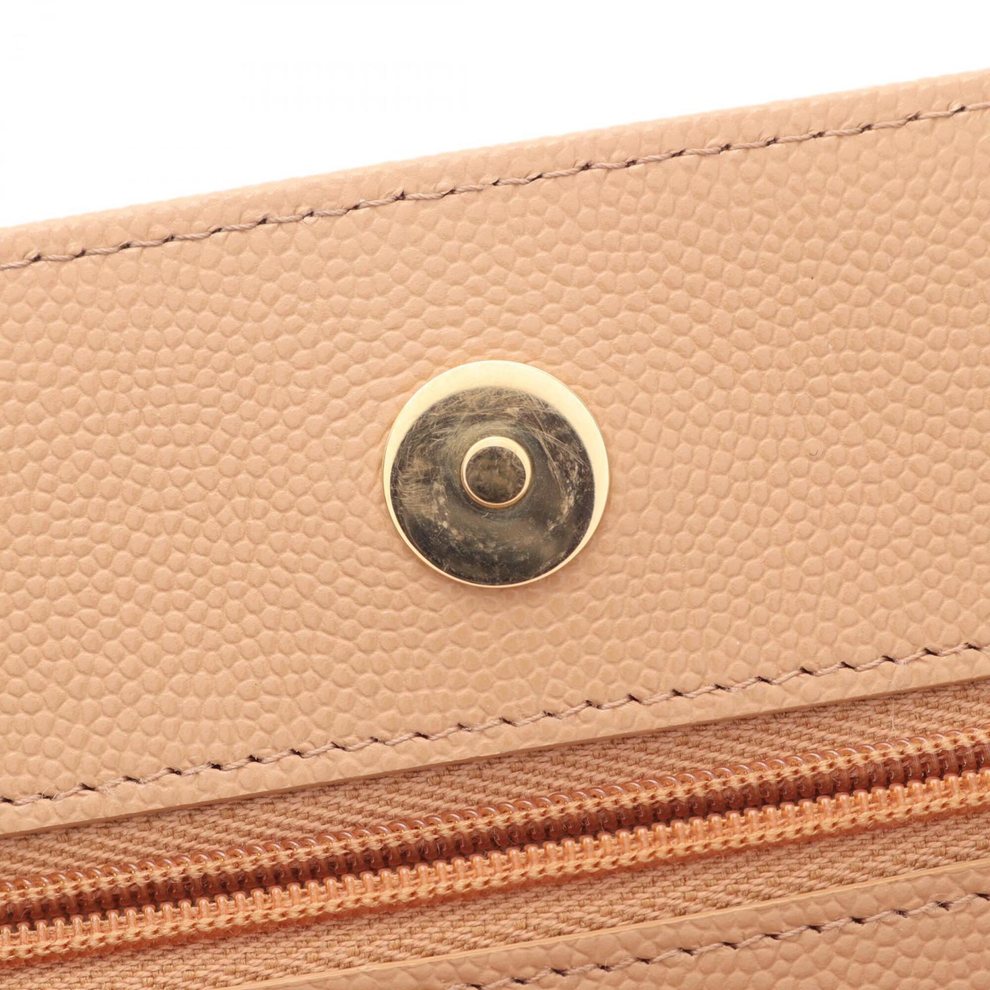 Chanel Matelasse Beige Leather Handbag Shoulder Bag (Pre-Owned)