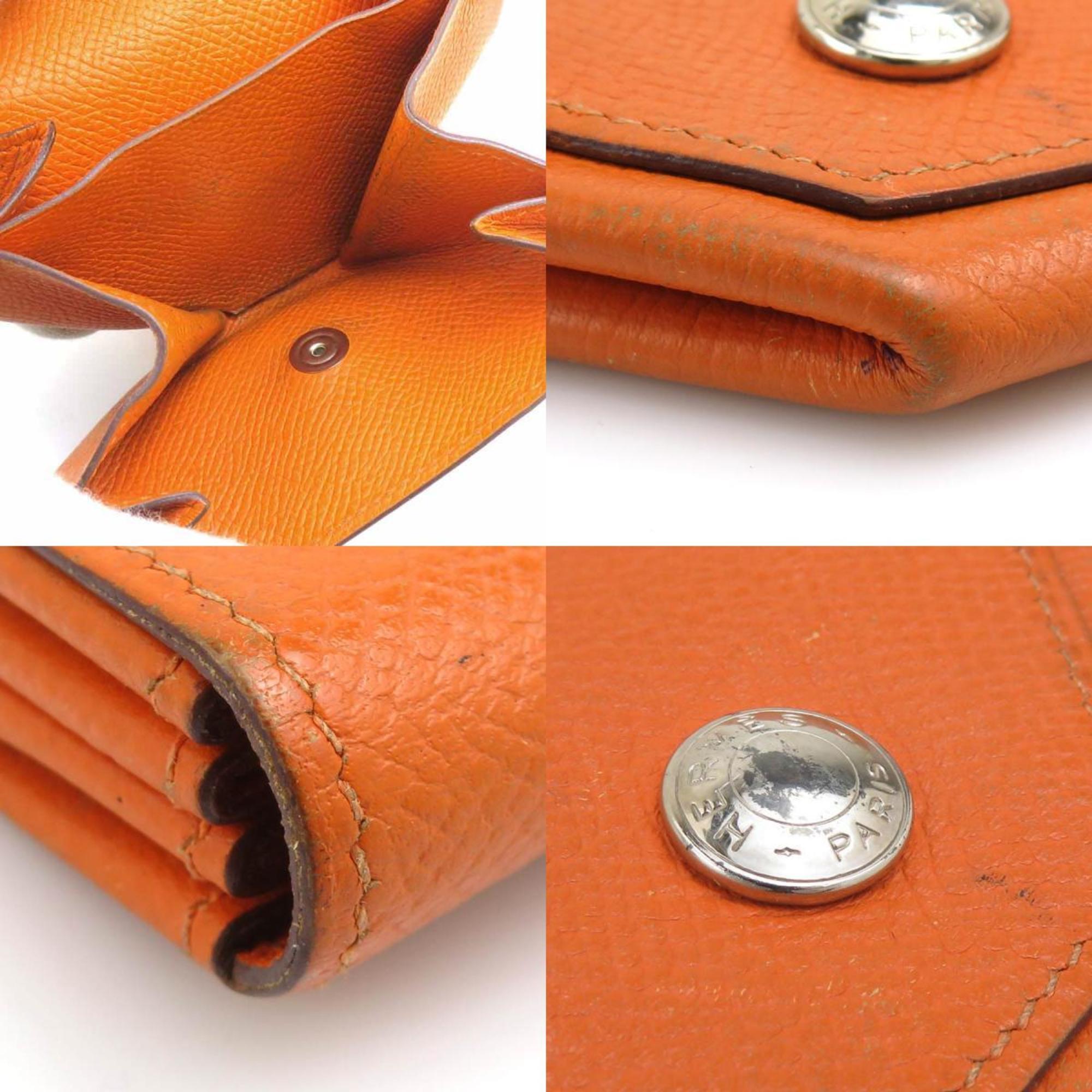 Hermes Orange Epsom Leather Coin Purse/Coin Case (Pre-Owned)
