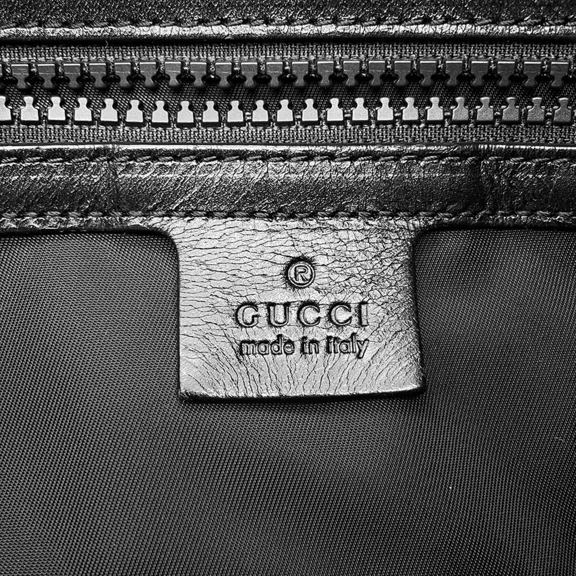 Gucci Black Multi-Color Nylon Canvas Backpack Handbag (Pre-Owned)