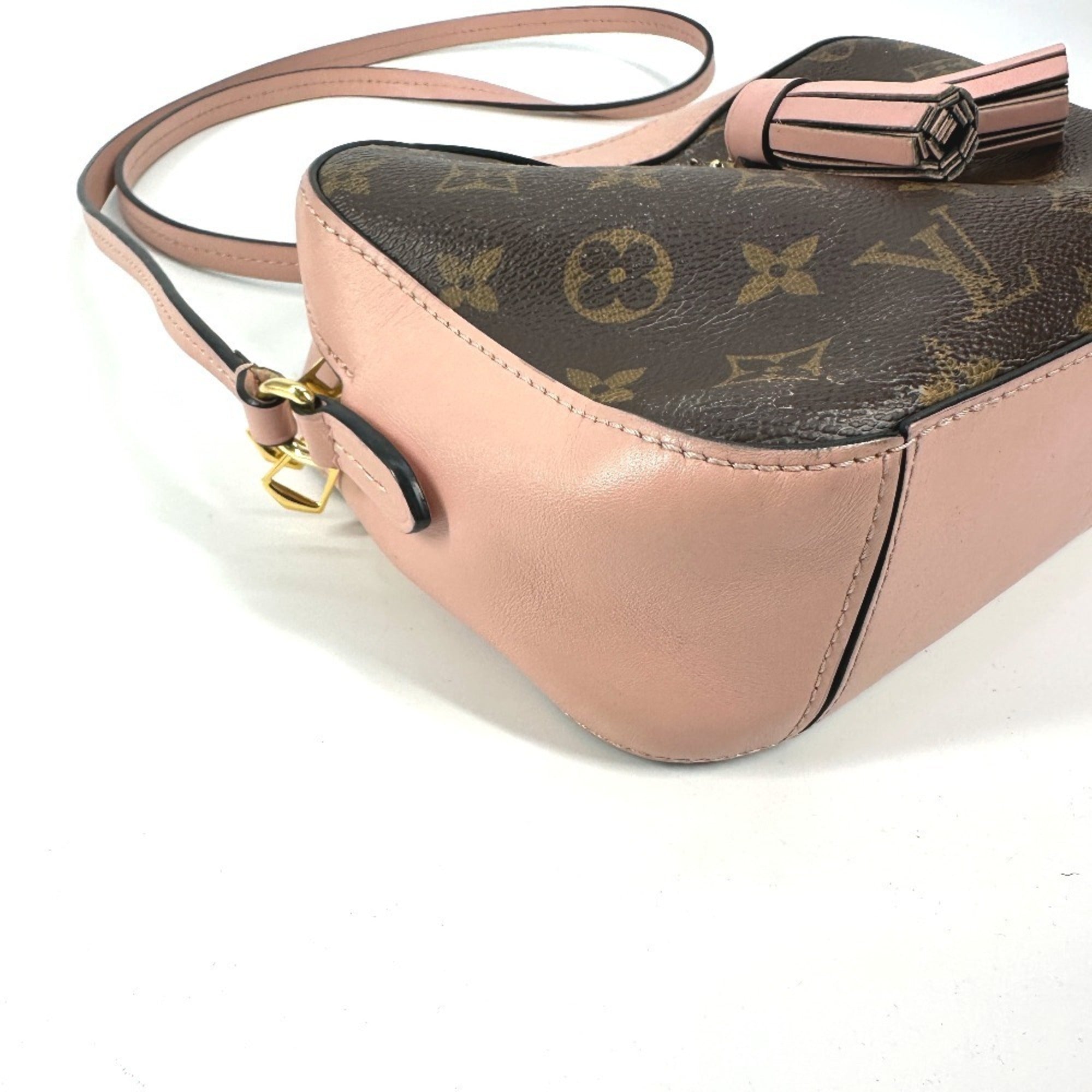 Louis Vuitton Brown Pink Rose Poudre Monogram Canvas Leather Handbag Pochette Shoulder Bag (Pre-Owned)