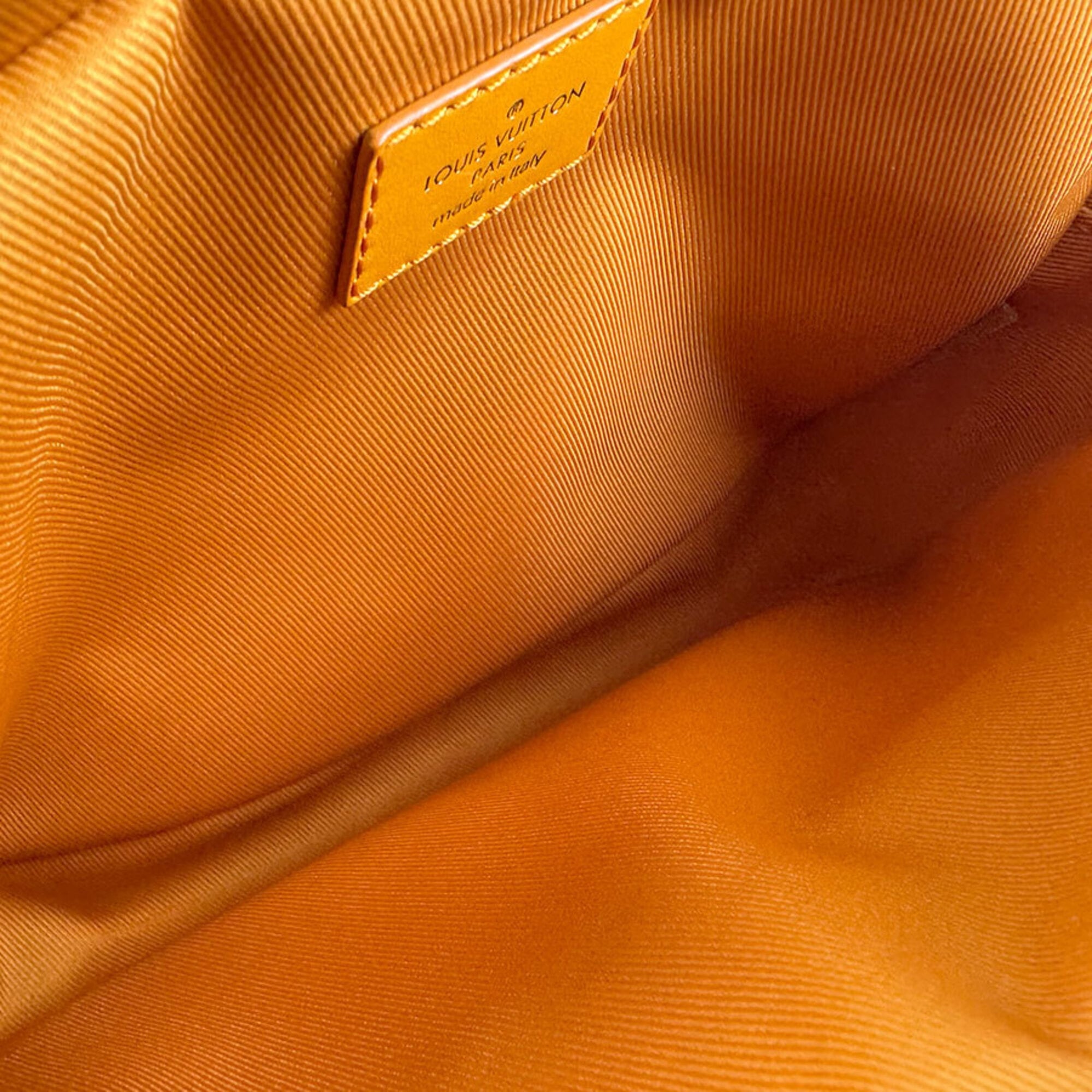 Louis Vuitton Gold Yellow Monogram Denim Pouch Sling Bag (Pre-Owned)
