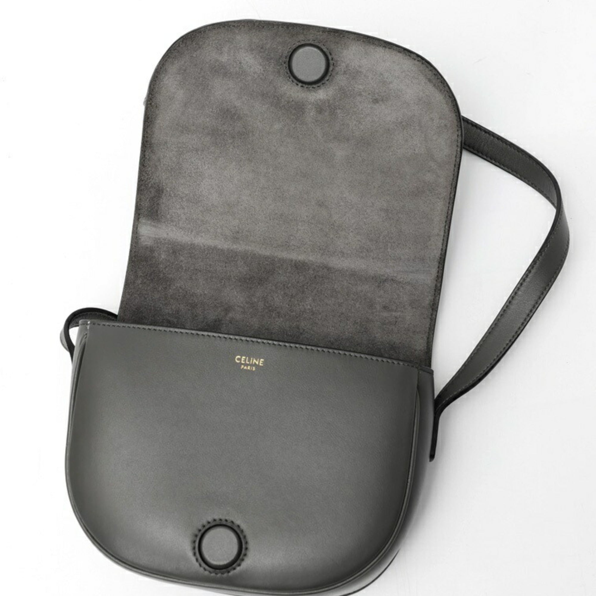 Celine Gray Leather Shoulder Bag (Pre-Owned)