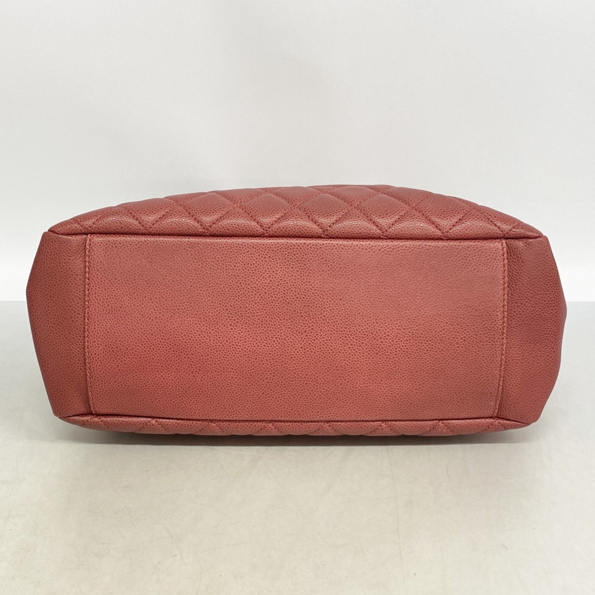 Chanel Red Color Grained Calfskin Tote Bag (Pre-Owned)