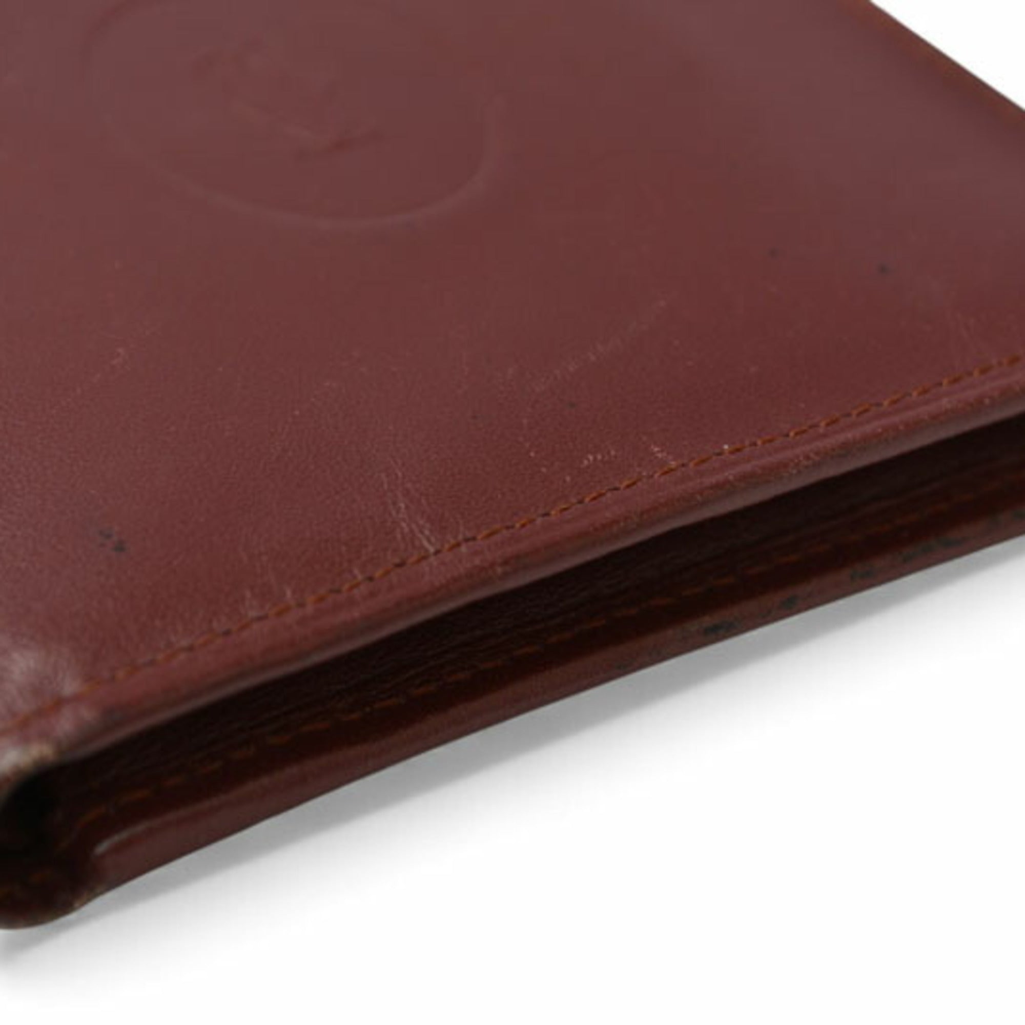 Cartier Bordeaux Leather Wallet (Bi-Fold) (Pre-Owned)
