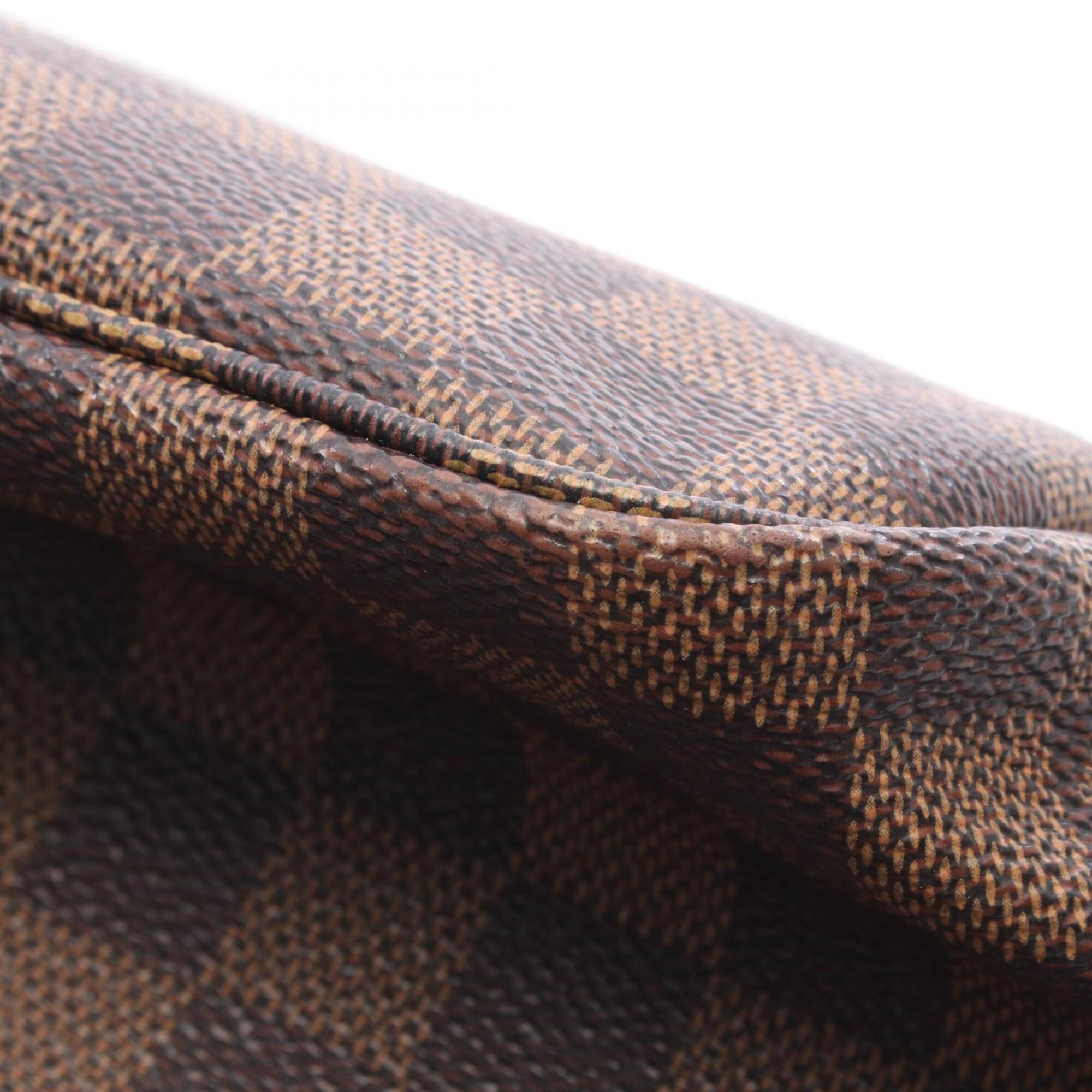 Louis Vuitton Brown Coated Canvas Leather Handbag Pouch Tote Bag (Pre-Owned)