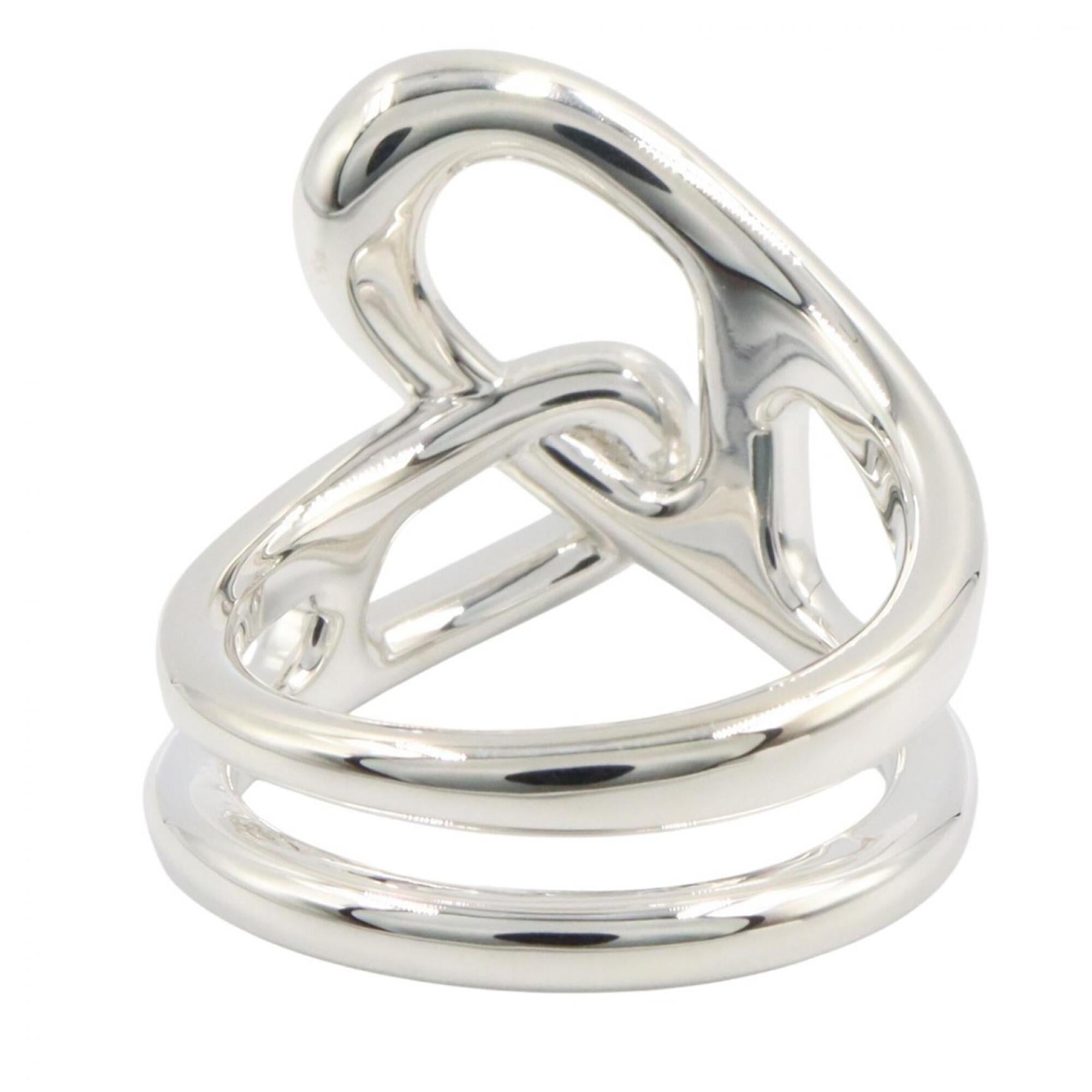 Hermes Silver Silver 925 Band Ring (Pre-Owned)