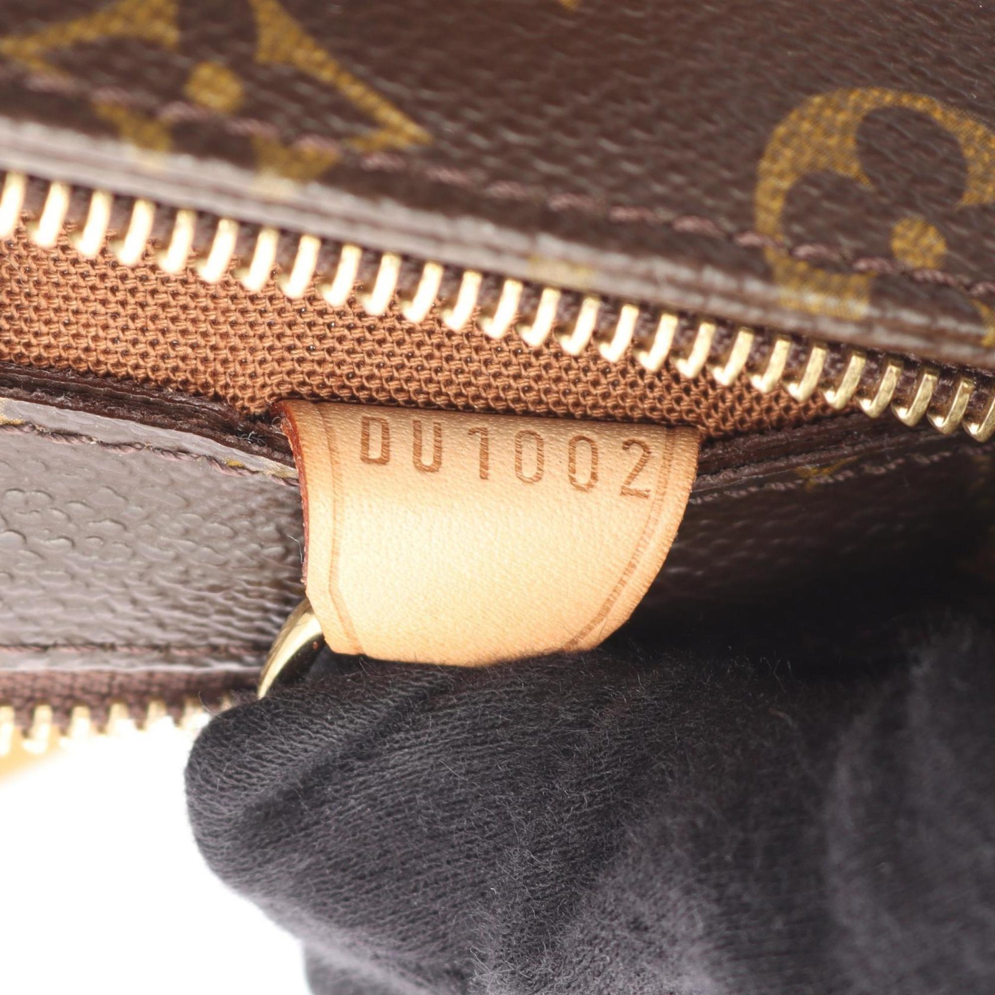 Louis Vuitton Brown Coated Canvas Leather Handbag Shoulder Bag (Pre-Owned)