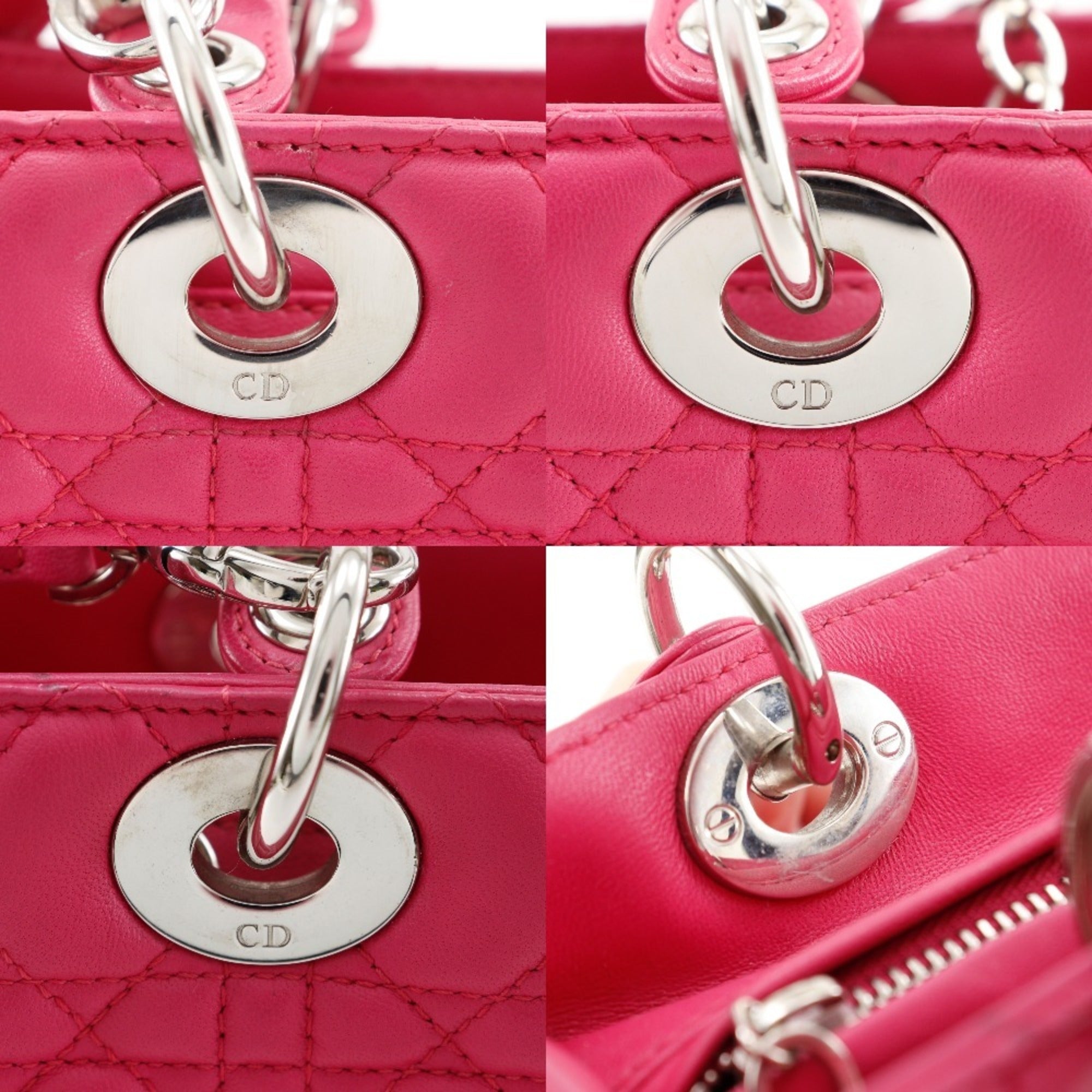 Christian Dior Lady Dior Pink Leather Handbag (Pre-Owned)