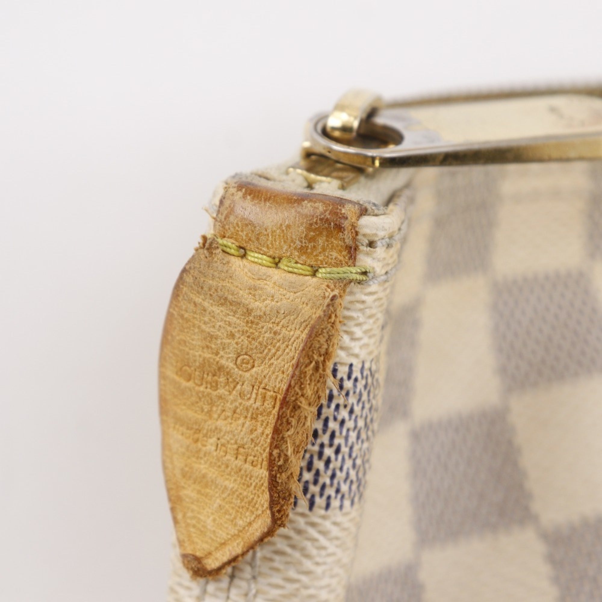 Louis Vuitton White Damier Azur Canvas Handbag (Pre-Owned)