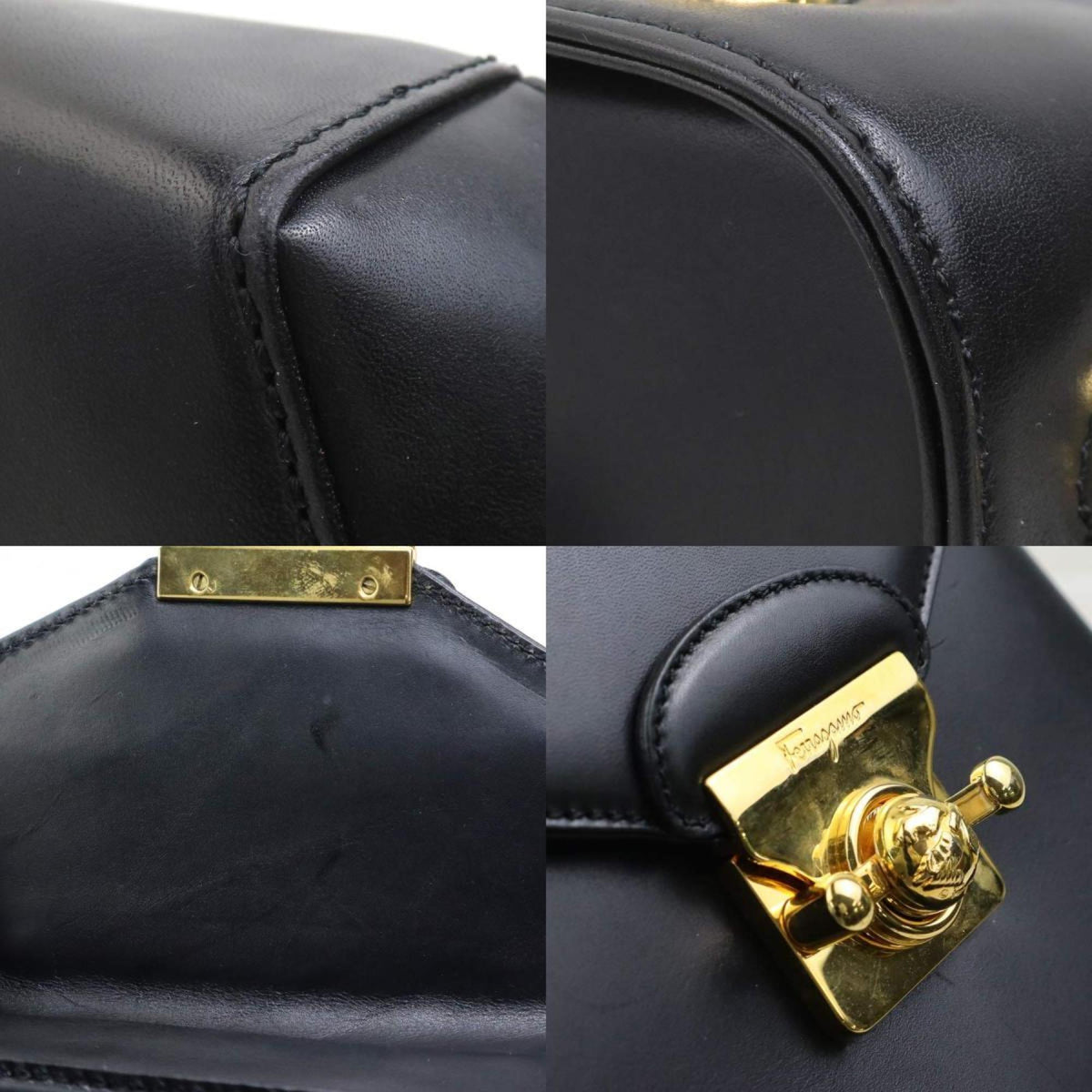 Salvatore Ferragamo Black Leather Backpack (Pre-Owned)