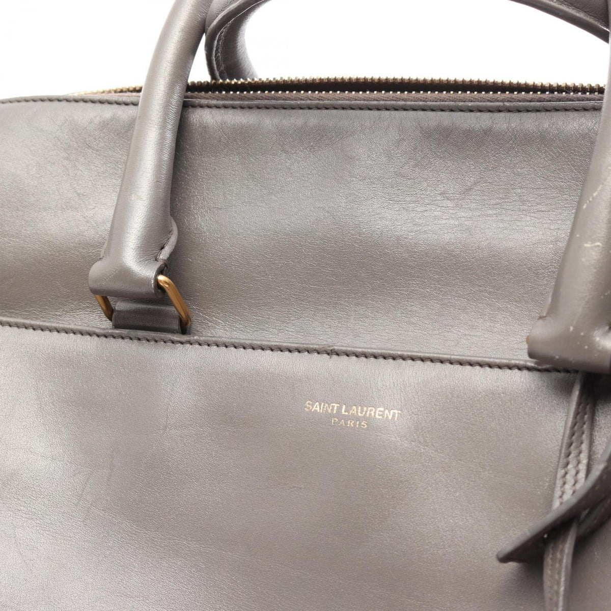 Saint Laurent Gray Leather Handbag (Pre-Owned)