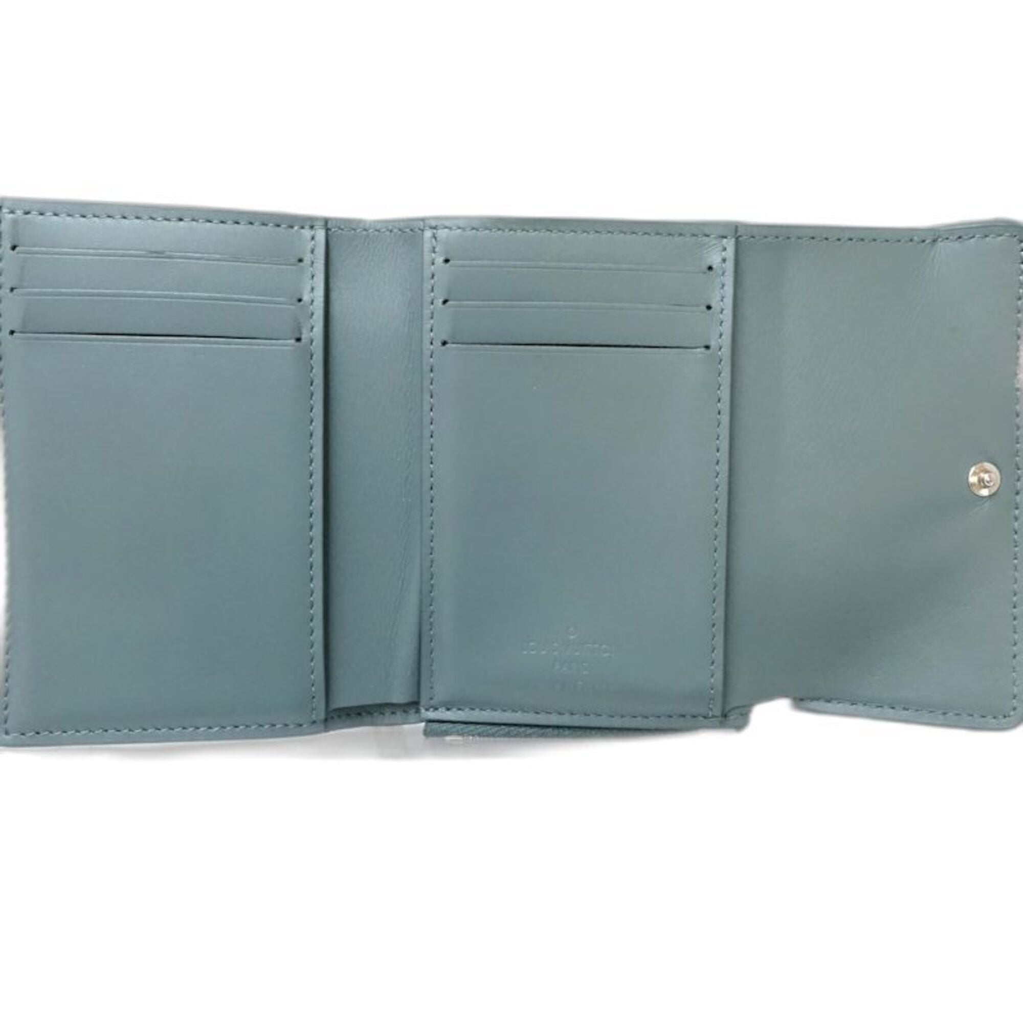 Louis Vuitton Green Leather Wallet (Tri-Fold) (Pre-Owned)