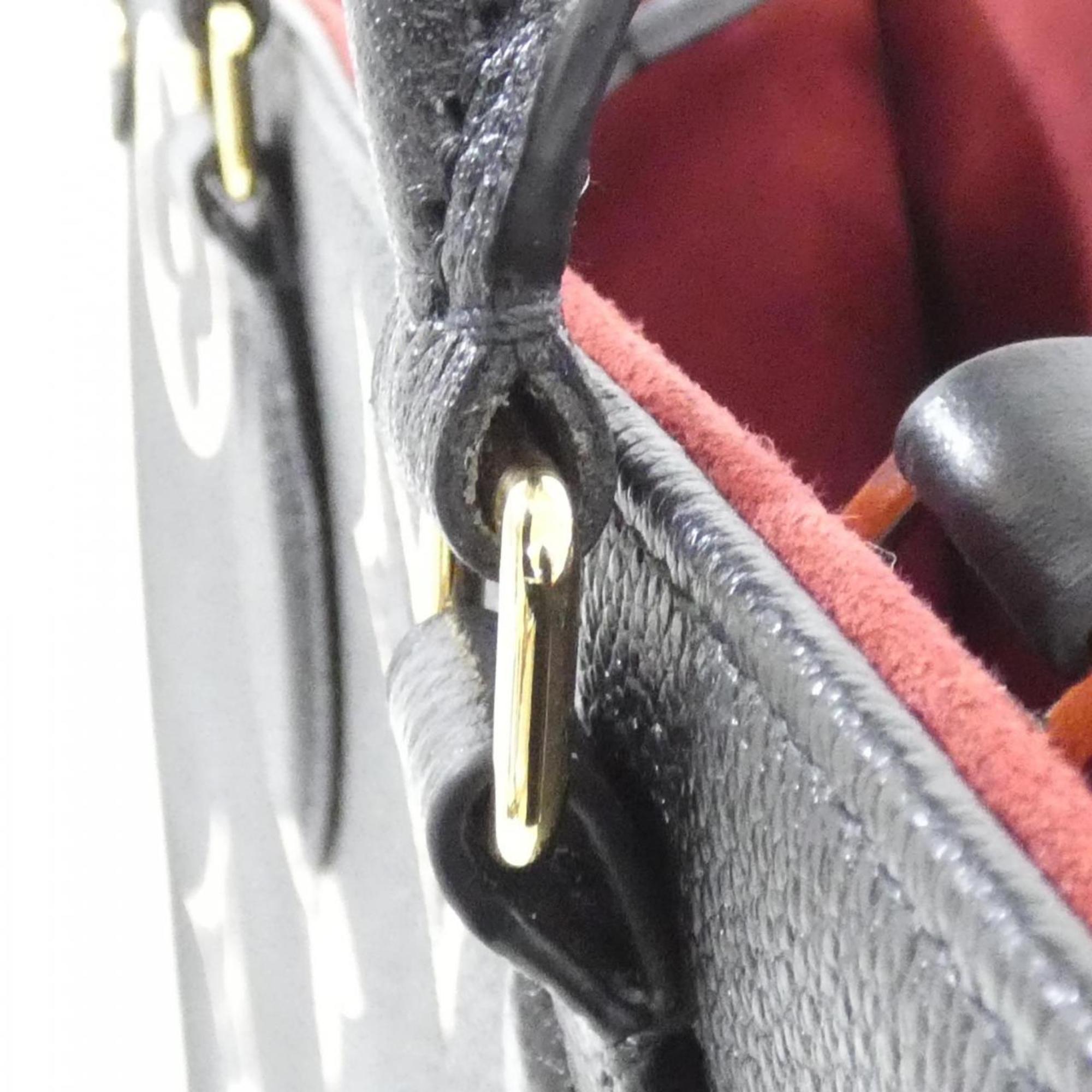 Louis Vuitton Beige Bicolor Black Leather Handbag (Pre-Owned)