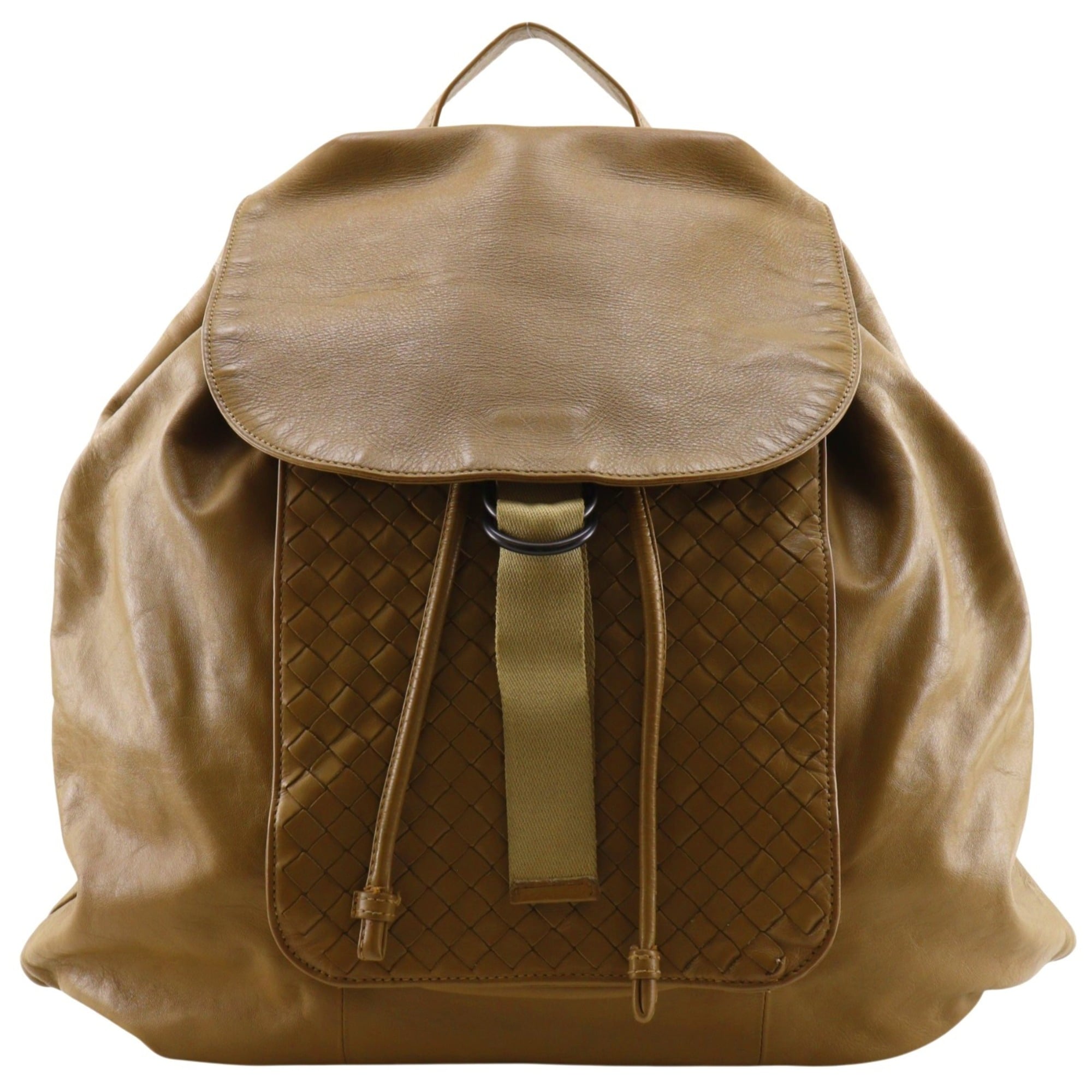 Bottega Veneta Intrecciato Beige Leather Backpack (Pre-Owned)