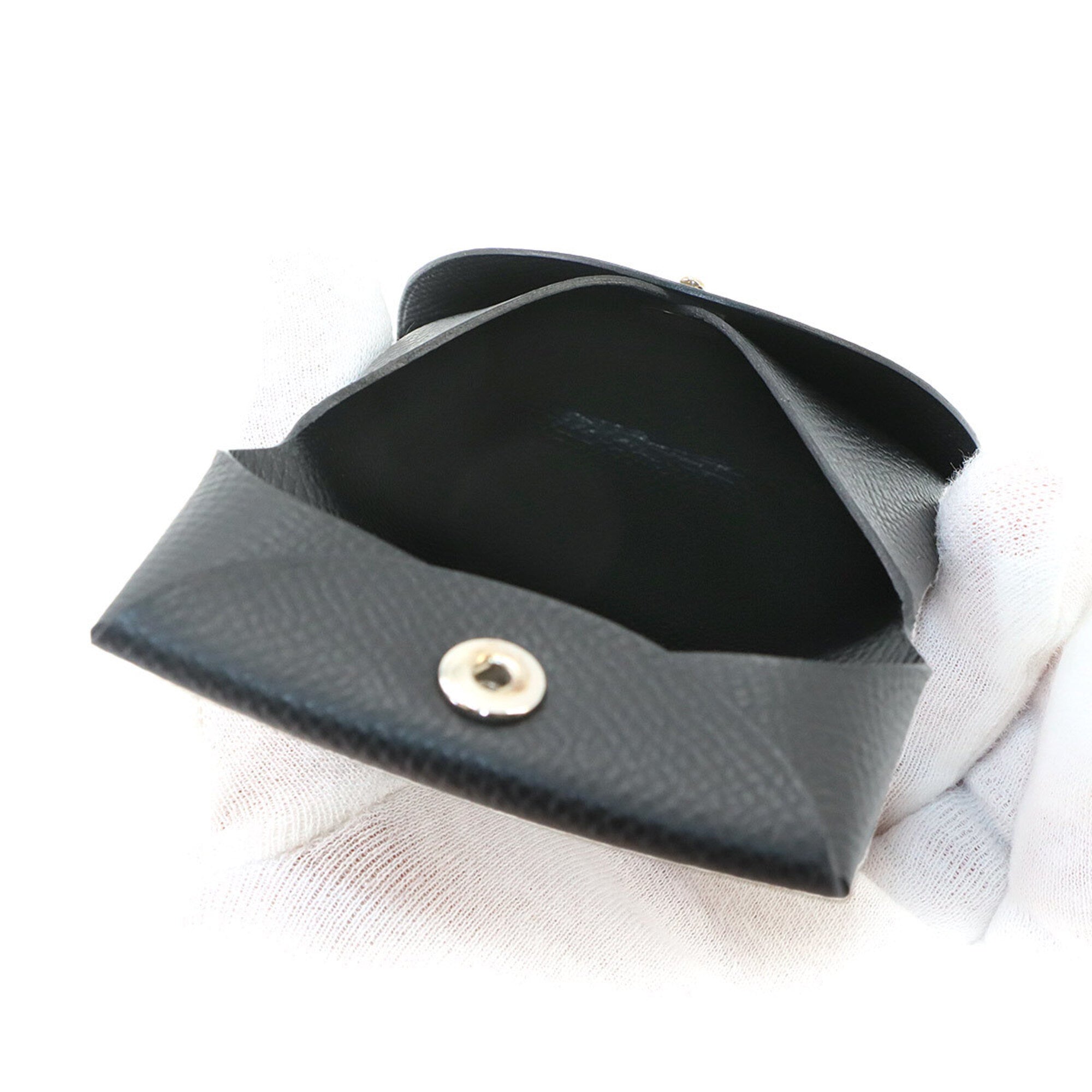 Hermes Black Epsom Leather Coin Purse/Coin Case (Pre-Owned)