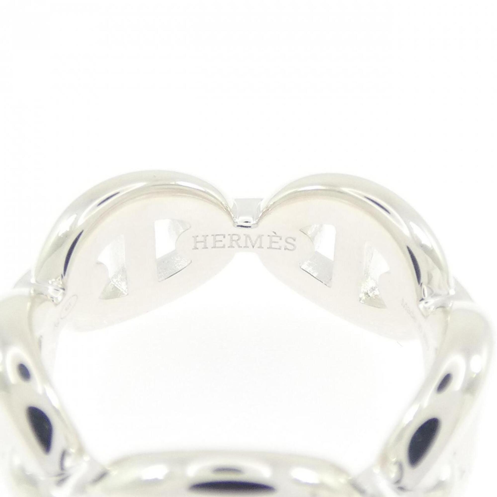 Hermes Silver Silver 925 Band Ring (Pre-Owned)