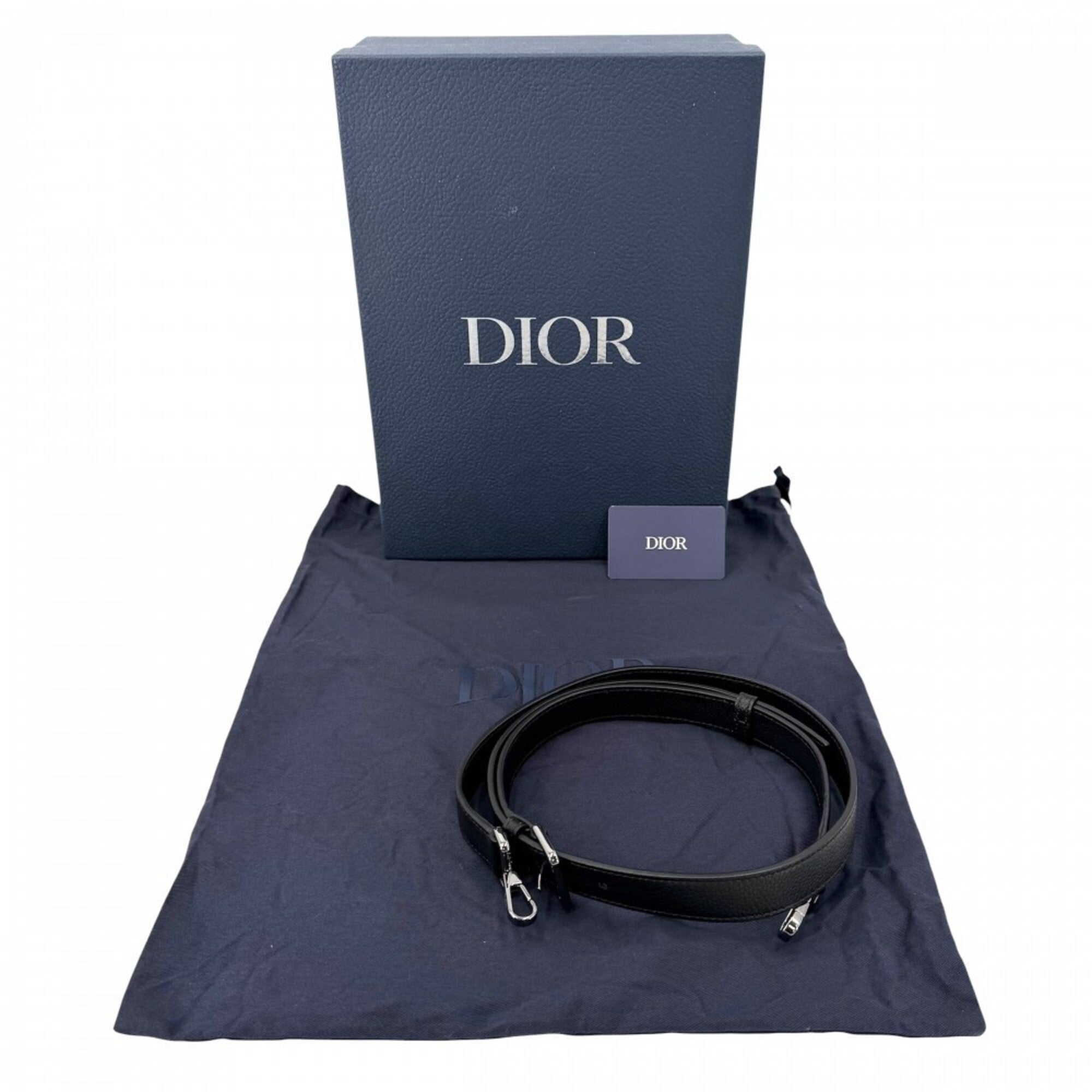 Christian Dior Navy Canvas Leather Handbag Shoulder Bag (Pre-Owned)