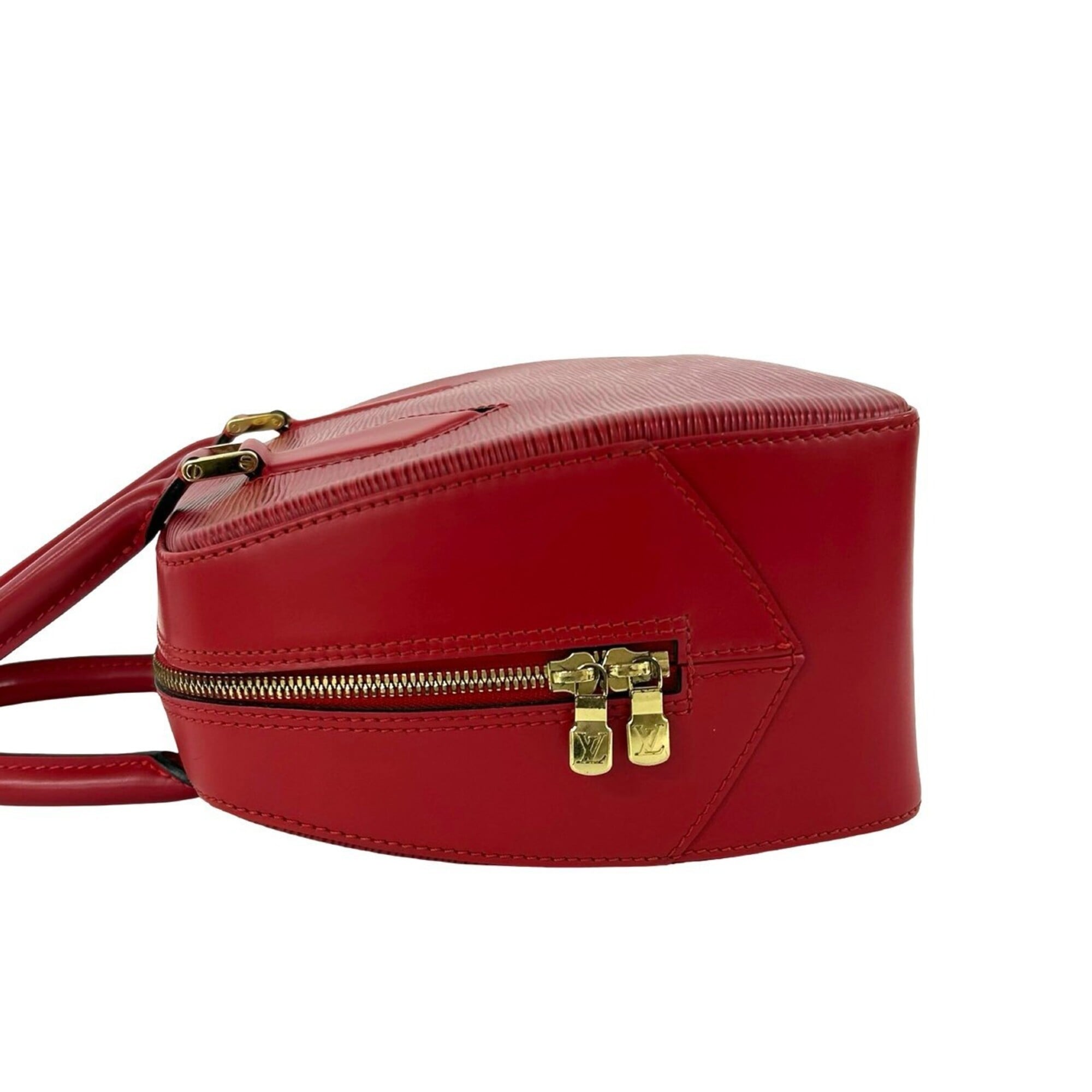 Louis Vuitton Red Color Leather Boston Bag Handbag (Pre-Owned)