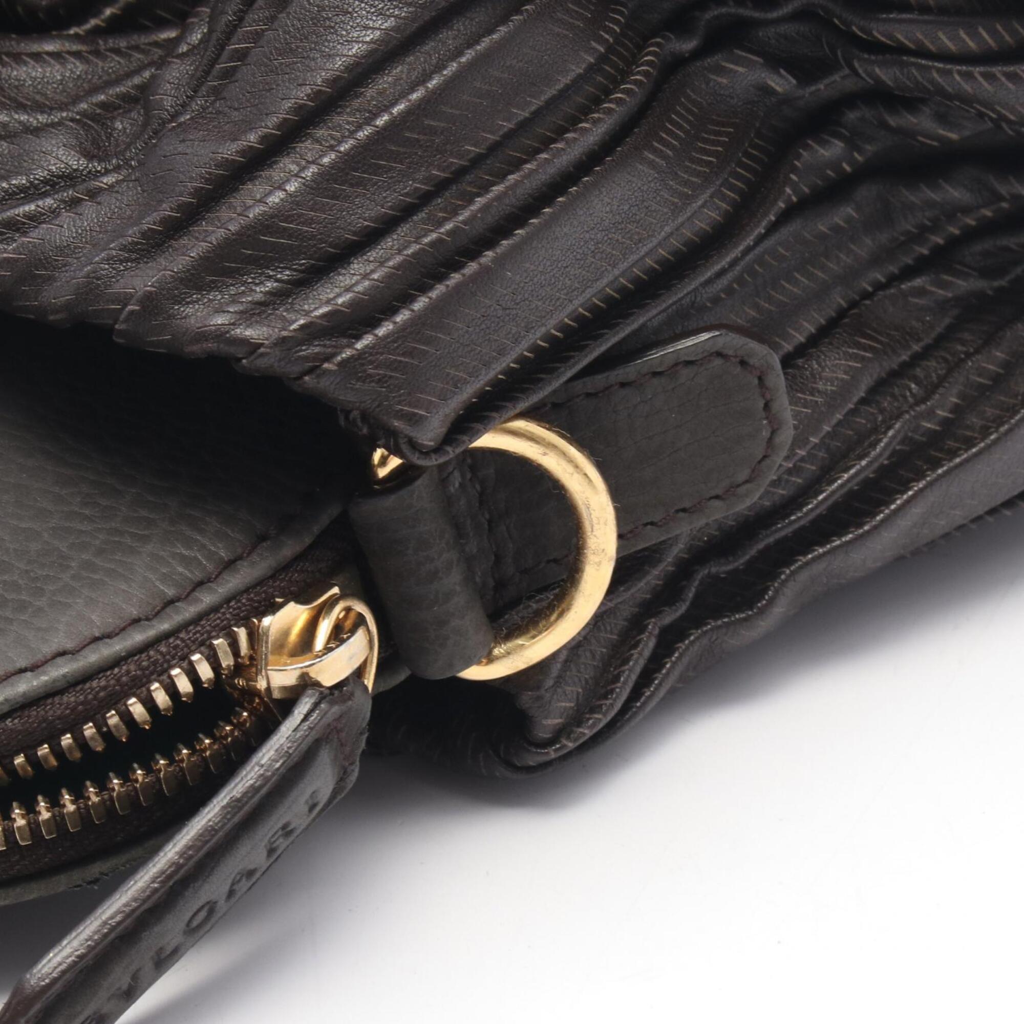 Bvlgari Brown Green Leather Handbag (Pre-Owned)