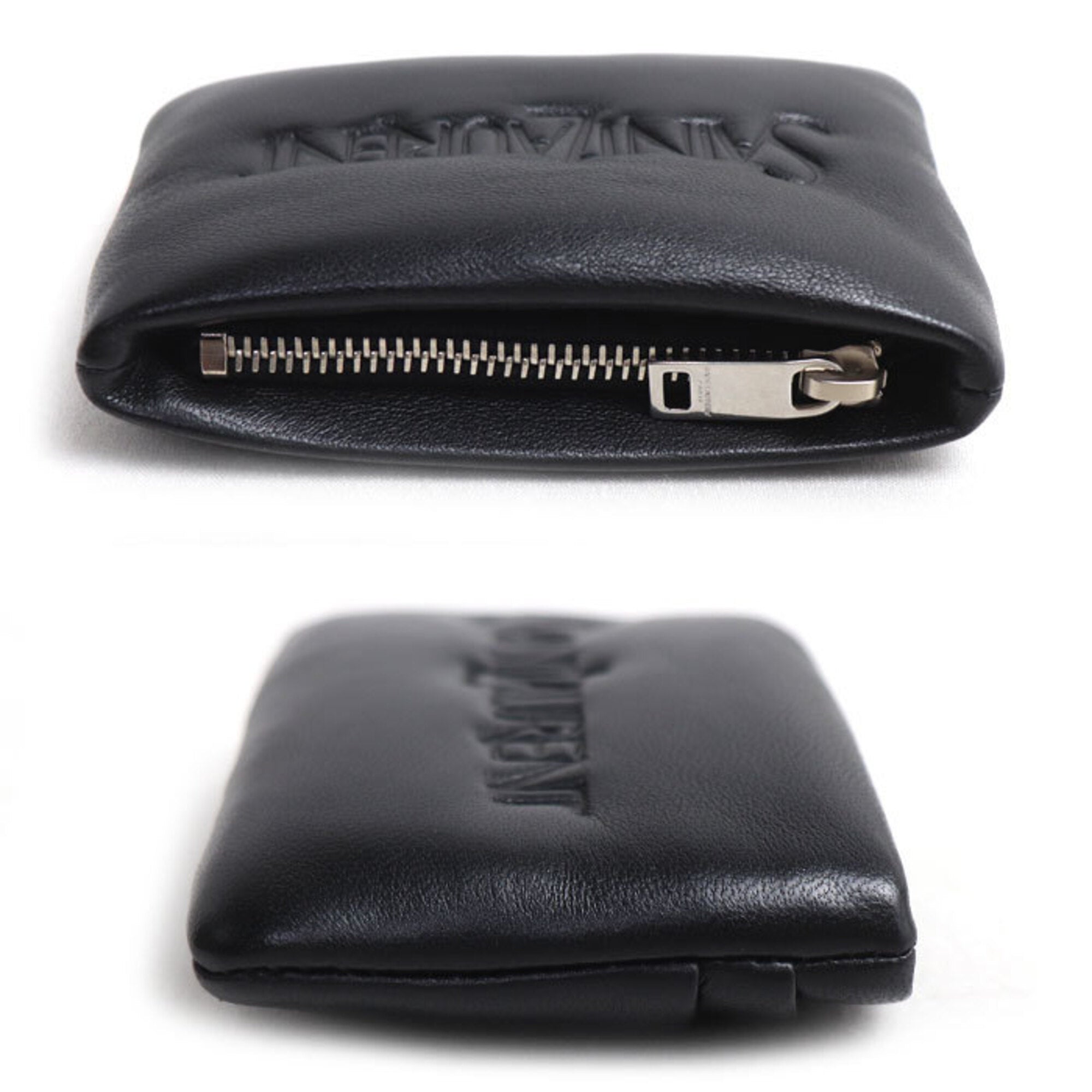 Saint Laurent Black Leather Coin Purse/Coin Case (Pre-Owned)