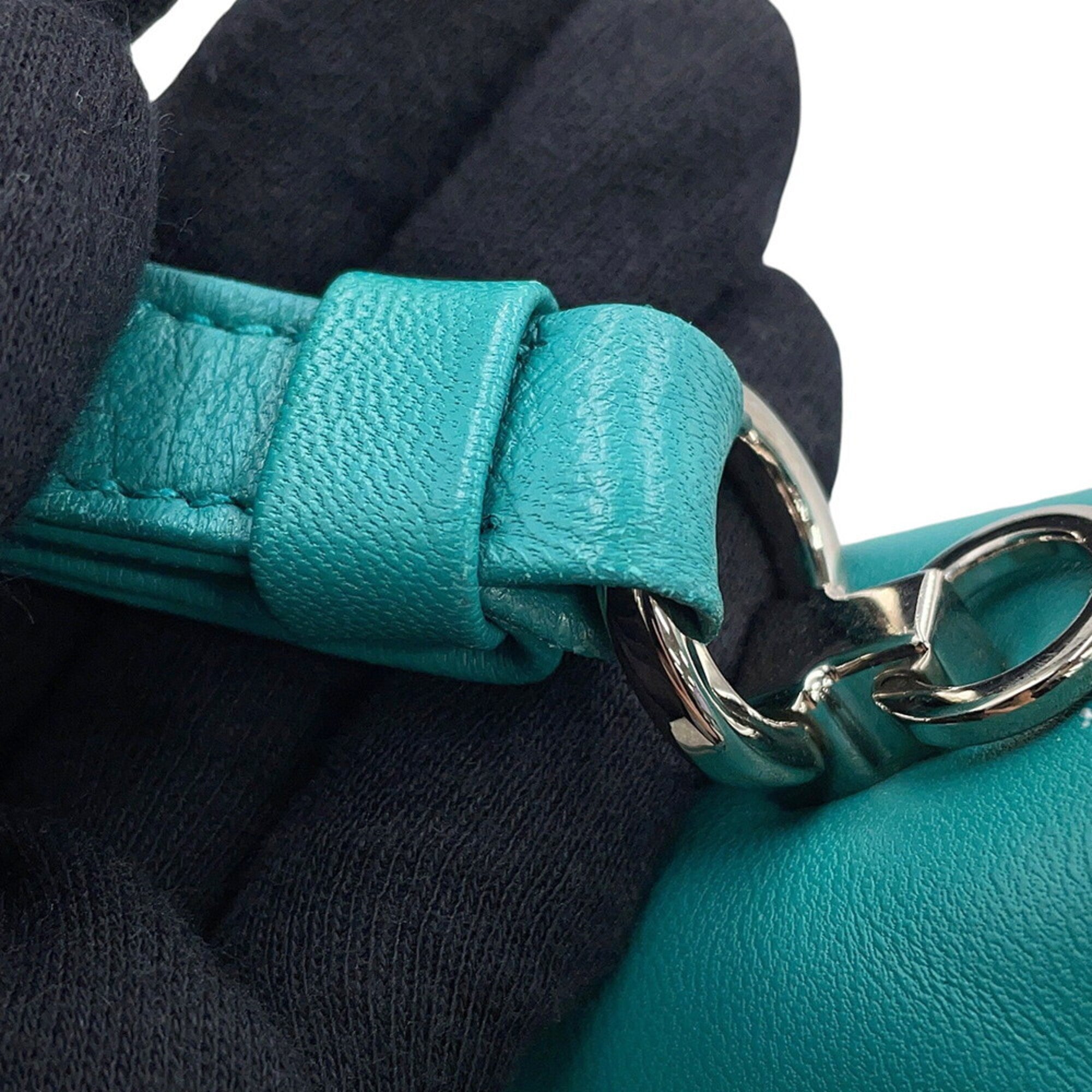 Prada Green Turquoise Leather Handbag (Pre-Owned)