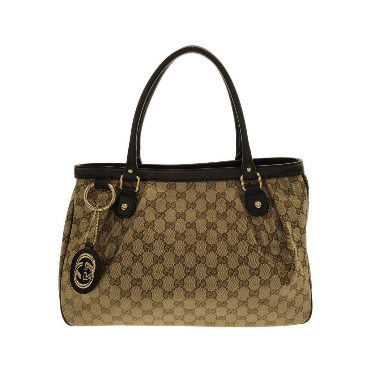 Gucci Beige Gg Canvas Handbag (Pre-Owned)