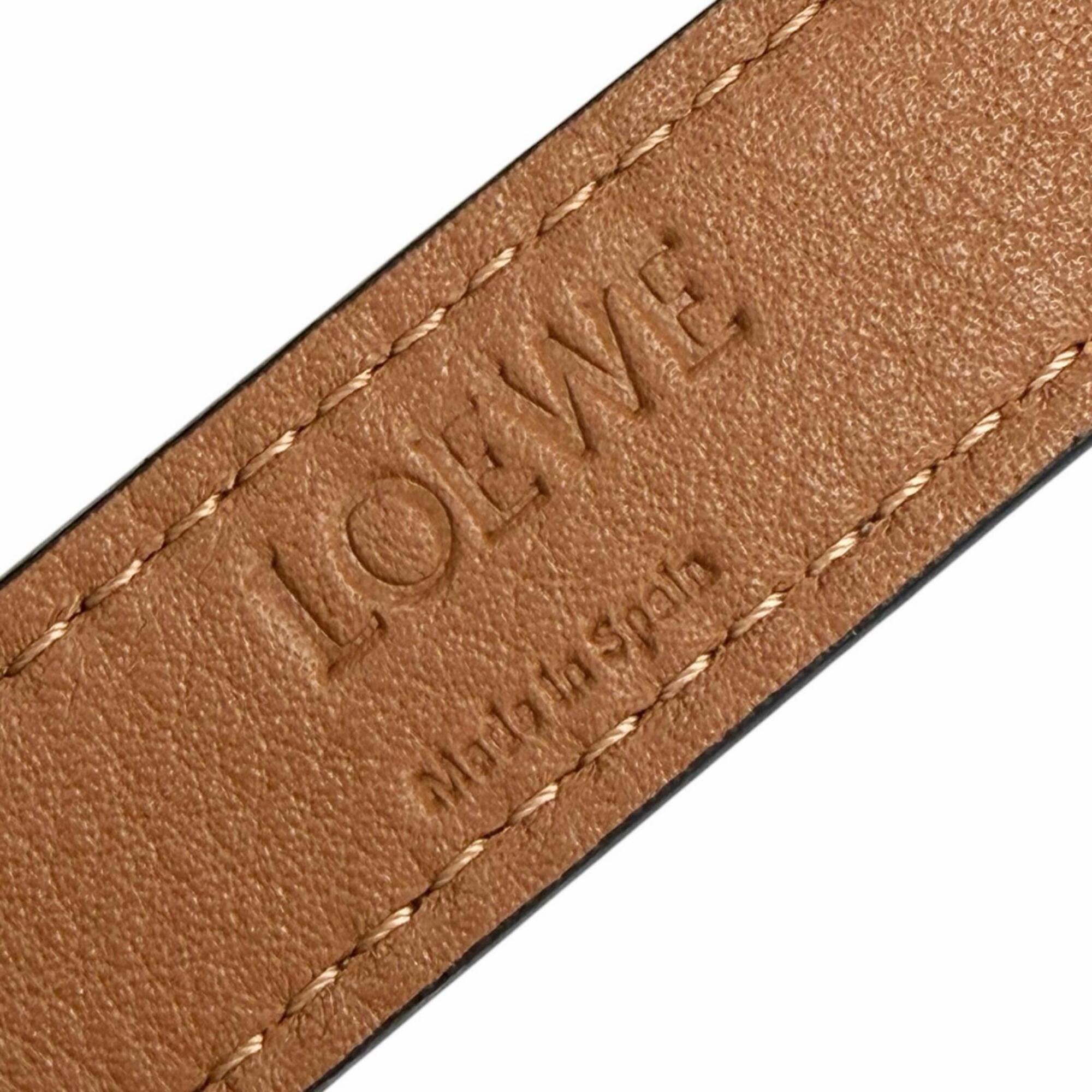 Loewe Gray Brown Felt Leather Basket Handbag (Pre-Owned)