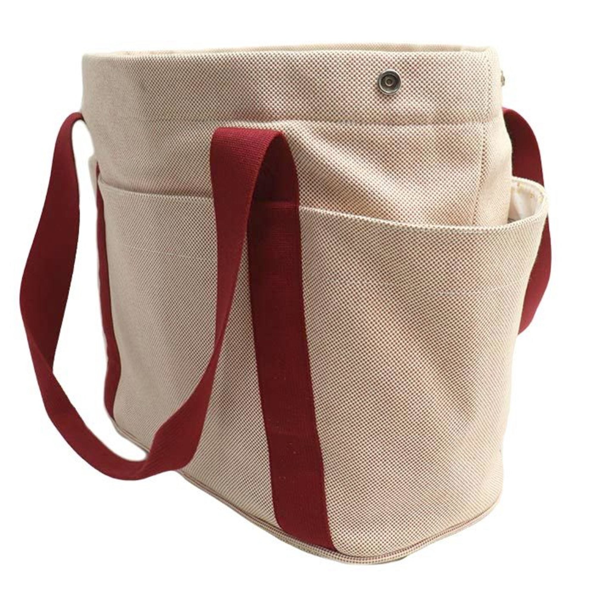 Hermes Red Color Canvas Toile H Tote Bag (Pre-Owned)