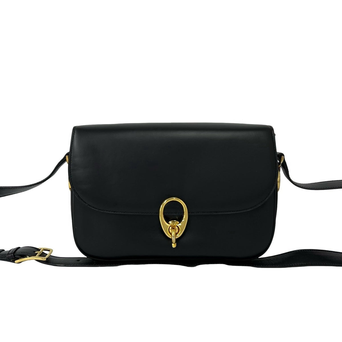Celine Black Leather Crossbody Bag Pochette Shoulder Bag (Pre-Owned)
