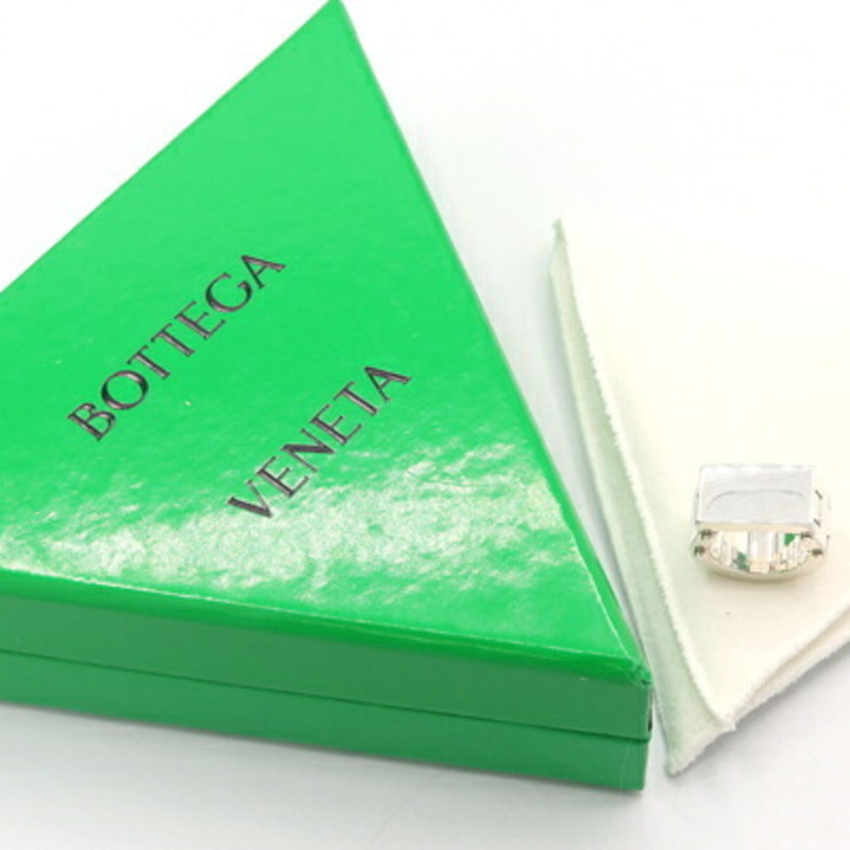 Bottega Veneta Silver Sterling Silver 925 Band Ring (Pre-Owned)