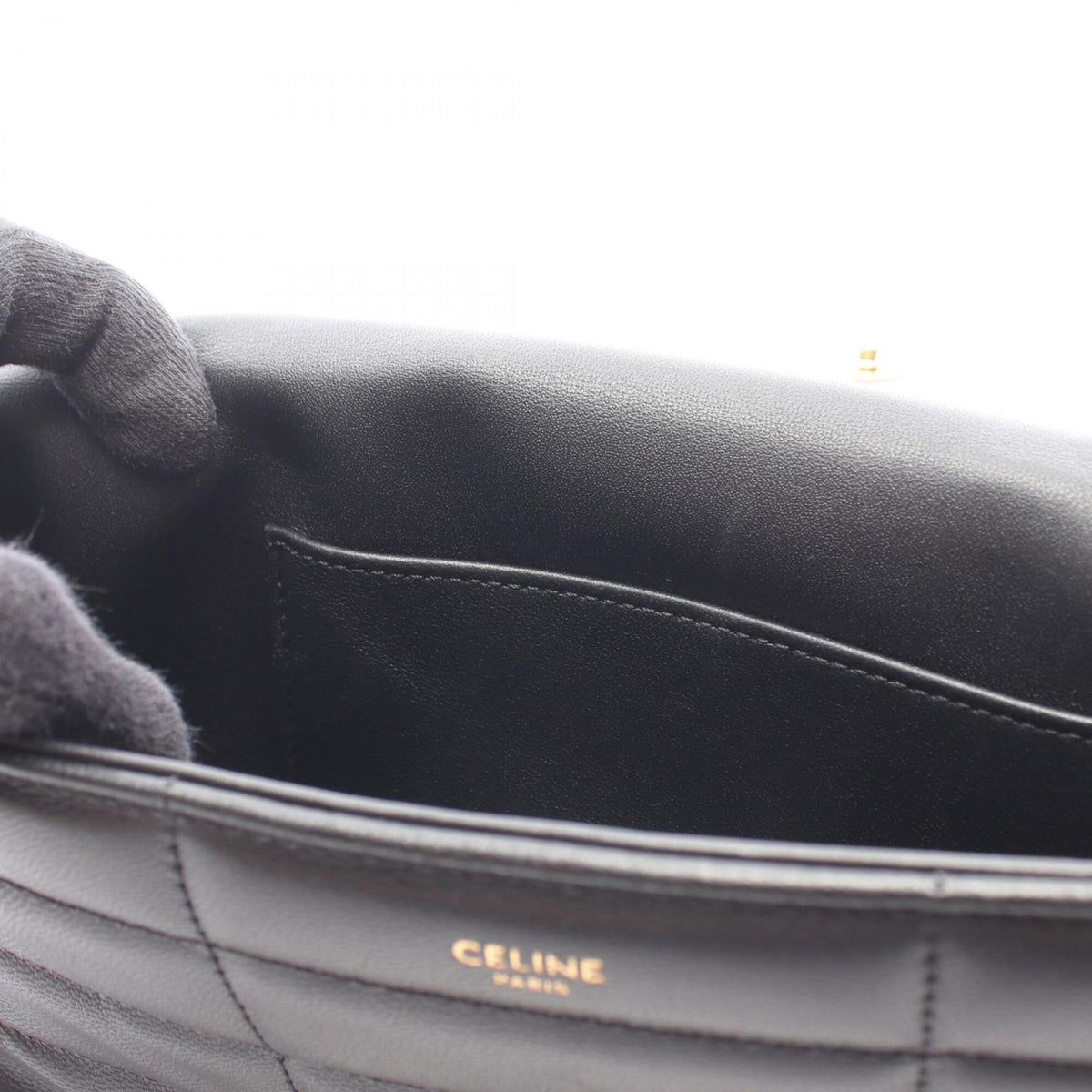 Celine Black Leather Handbag Shoulder Bag (Pre-Owned)