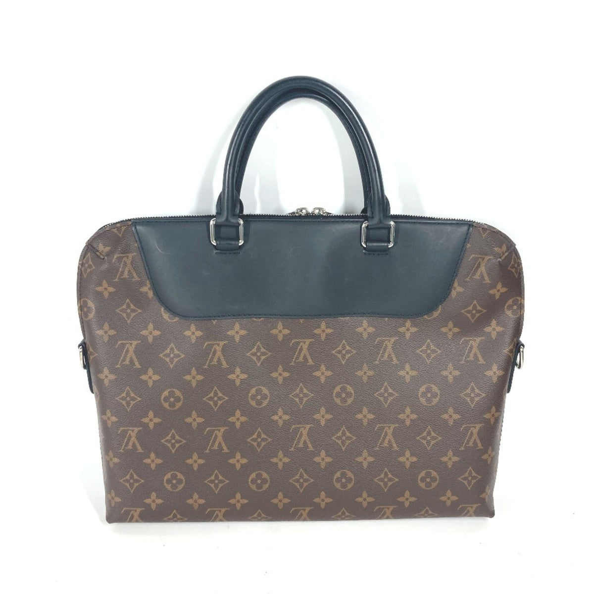 Louis Vuitton Black Brown Monogram Handbag Shoulder Bag Tote Bag (Pre-Owned)