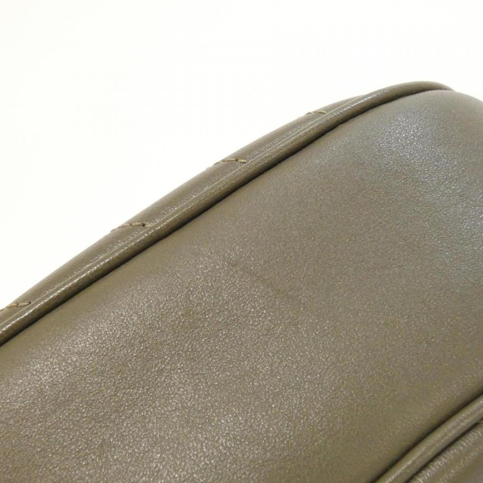 Gucci Green Khaki Brown Leather Shoulder Bag (Pre-Owned)