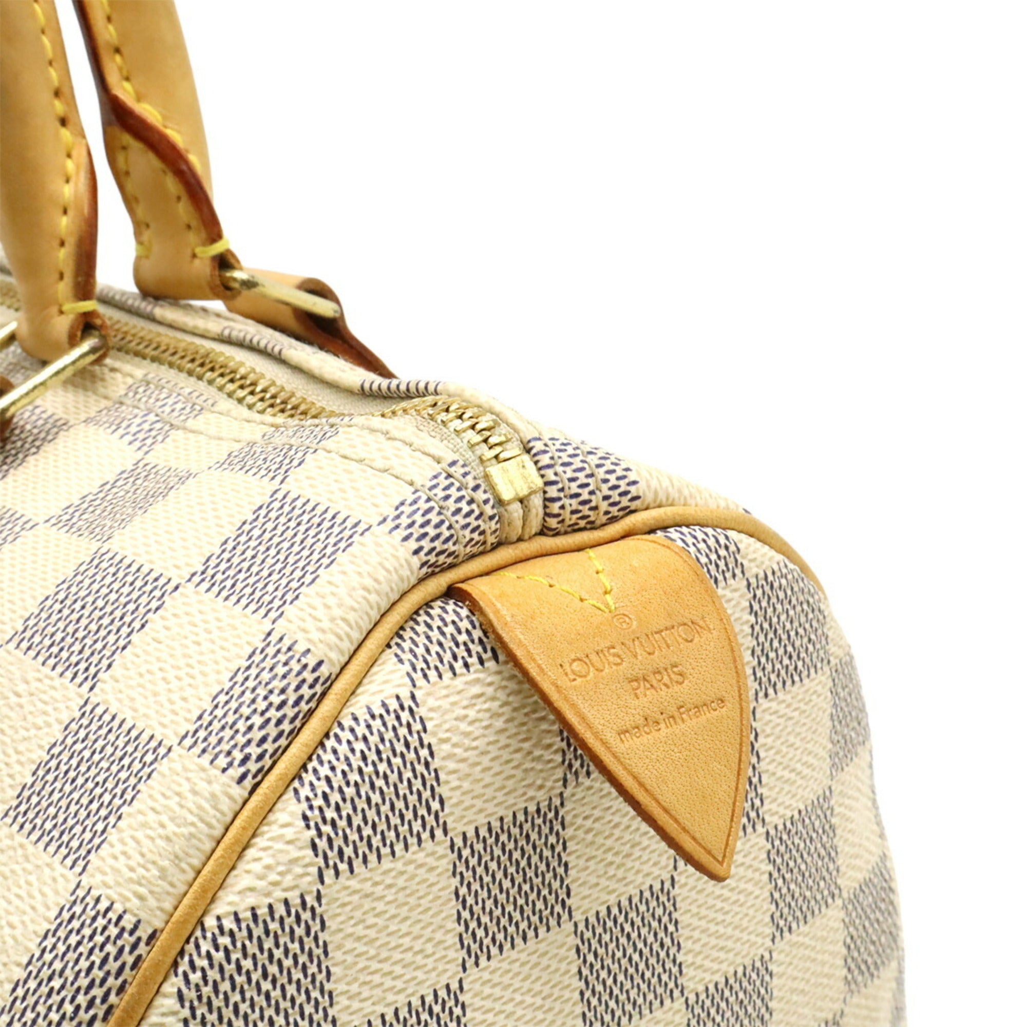 Louis Vuitton Ivory Damier Azur Canvas Pvc Coated Canvas Boston Bag Handbag (Pre-Owned)