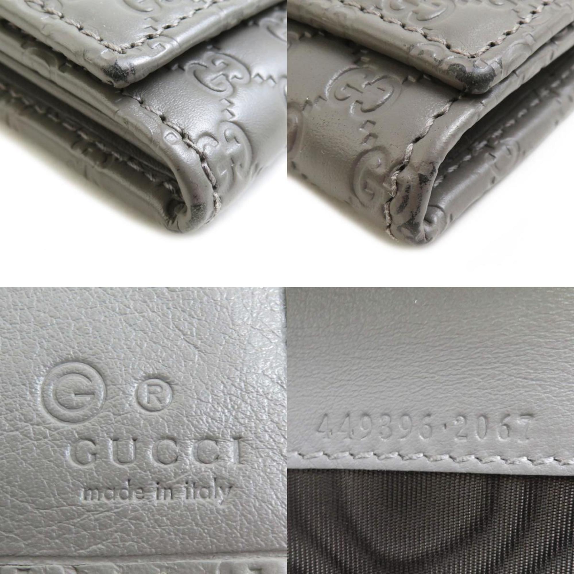 Gucci Gray Leather Long Wallet (Bi-Fold) (Pre-Owned)