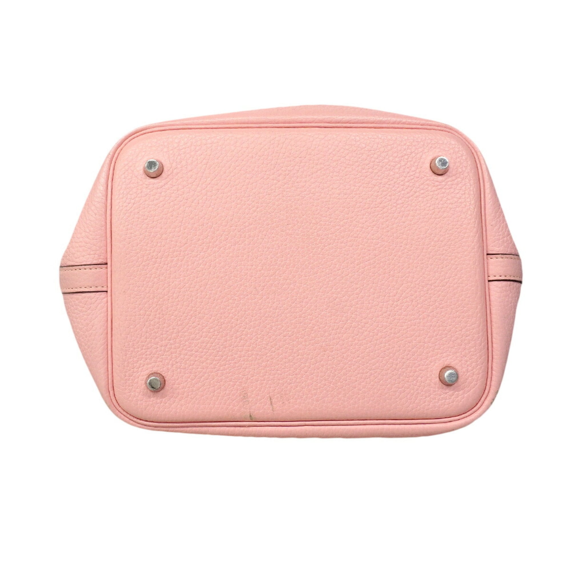 Hermes Rose Sakura Taurillon Clemence Leather Handbag (Pre-Owned)