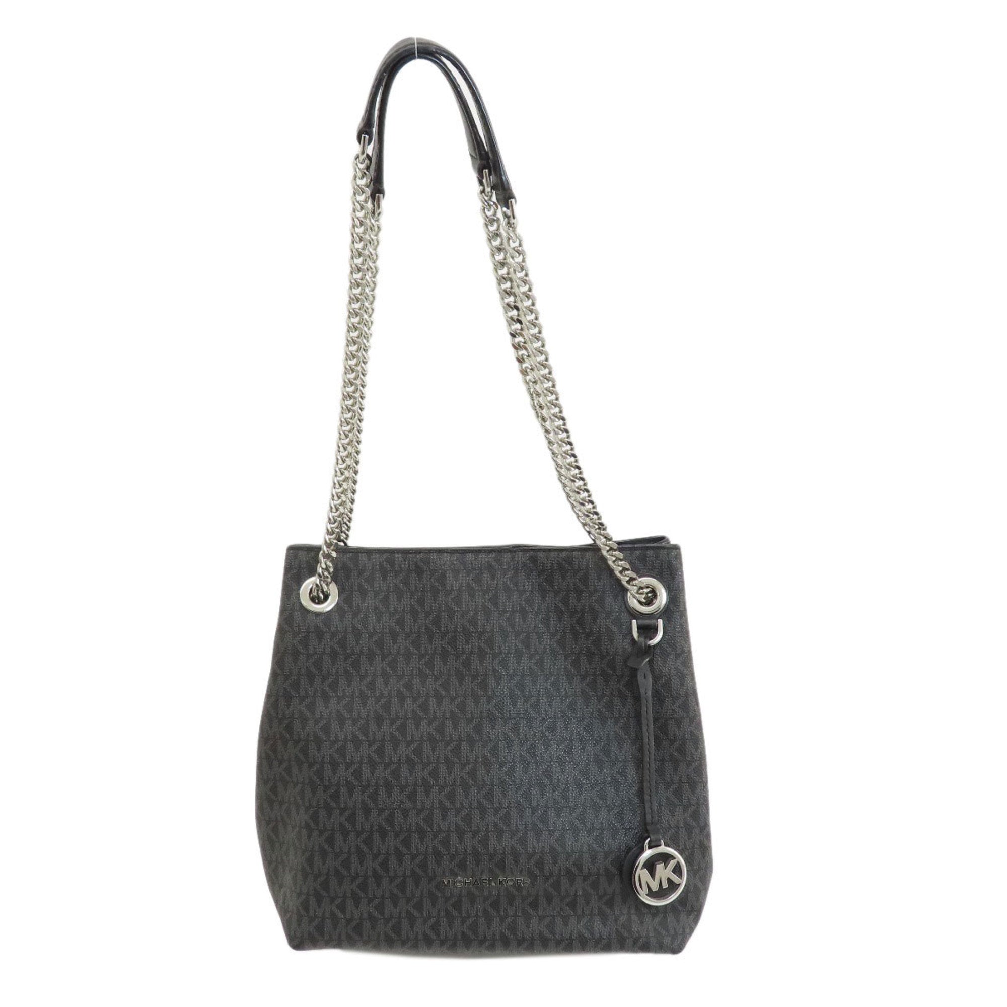 Michael Kors Black Leather Coated Canvas Tote Bag (Pre-Owned)