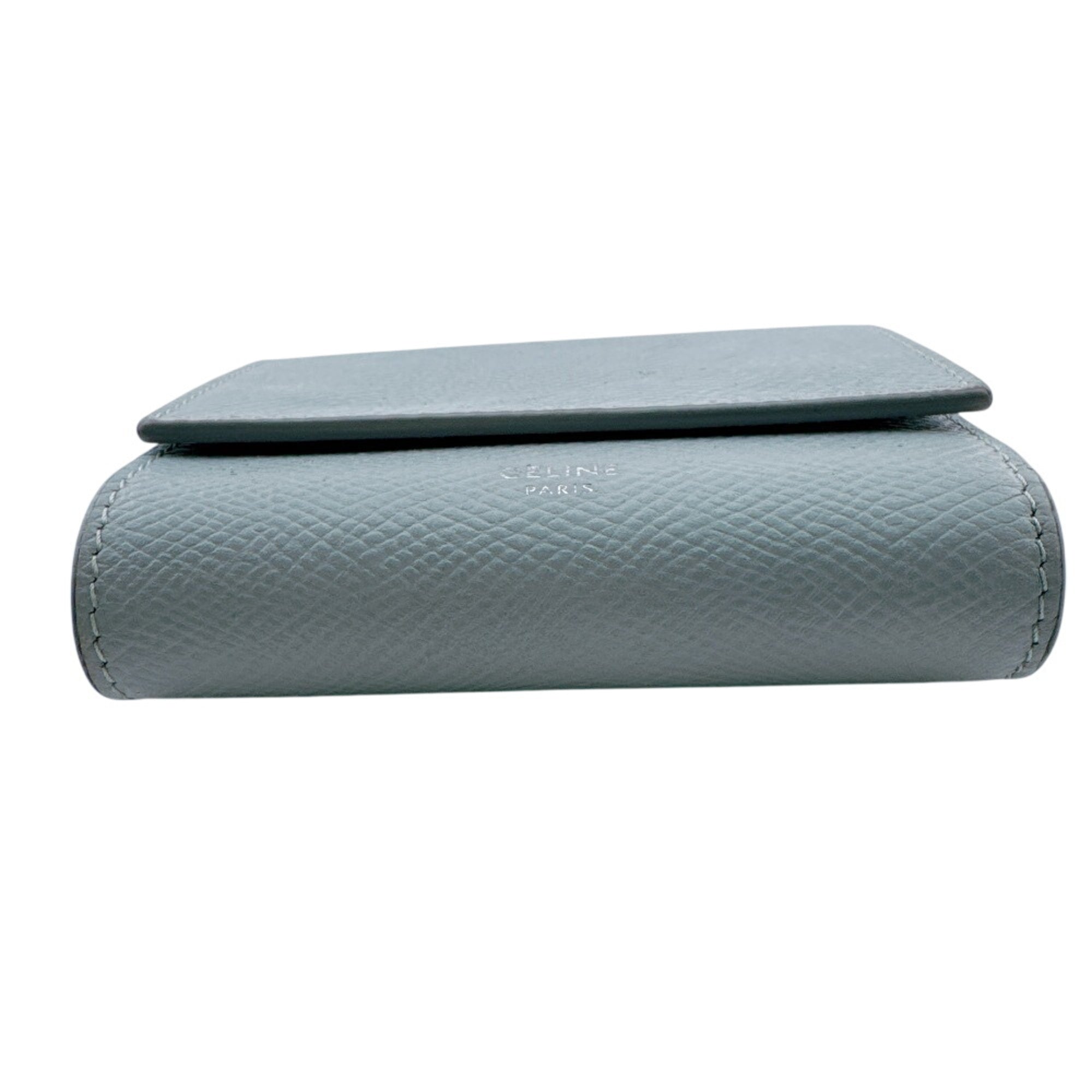 Celine Blue Light Blue Leather Wallet (Tri-Fold) (Pre-Owned)