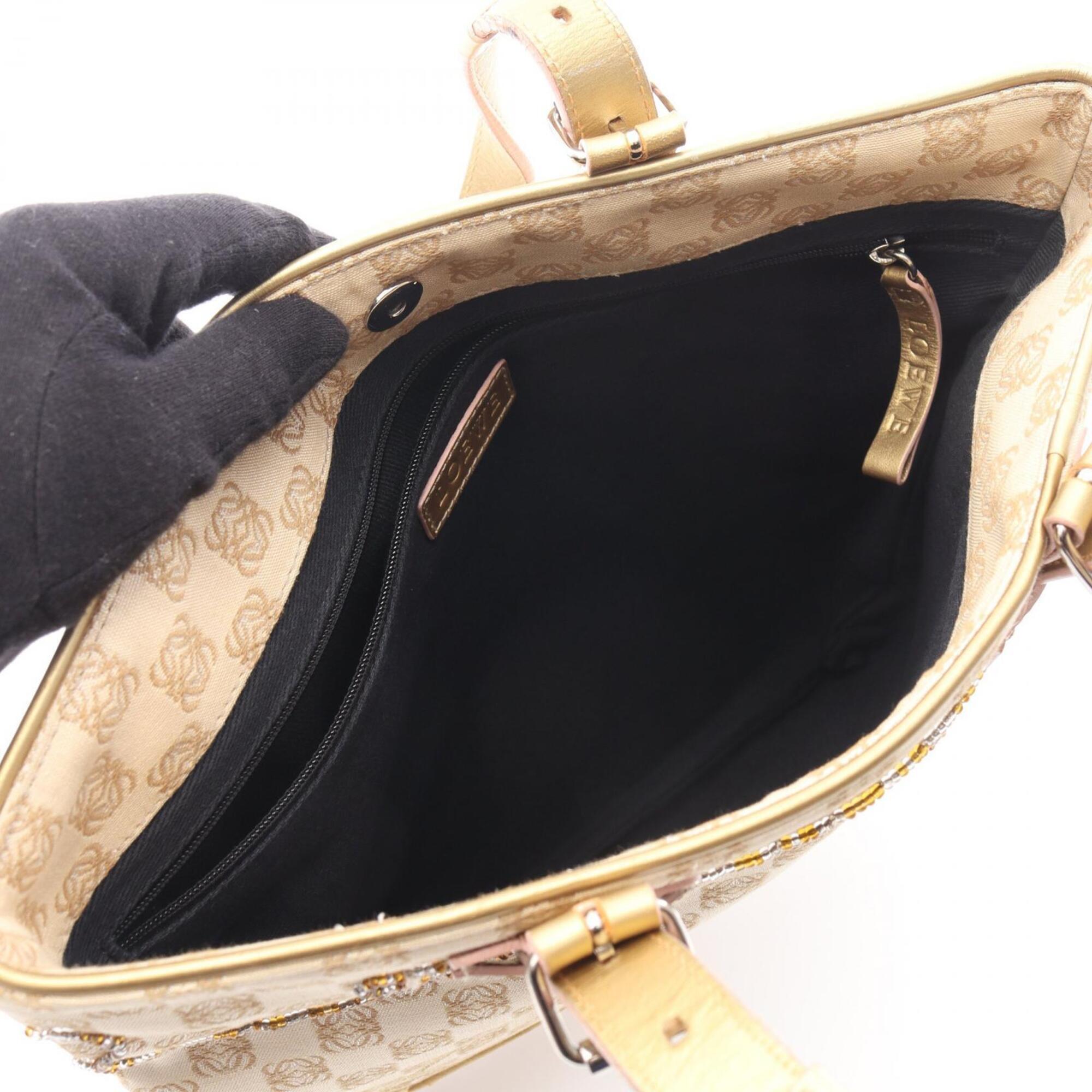 Loewe Beige Canvas Leather Handbag (Pre-Owned)